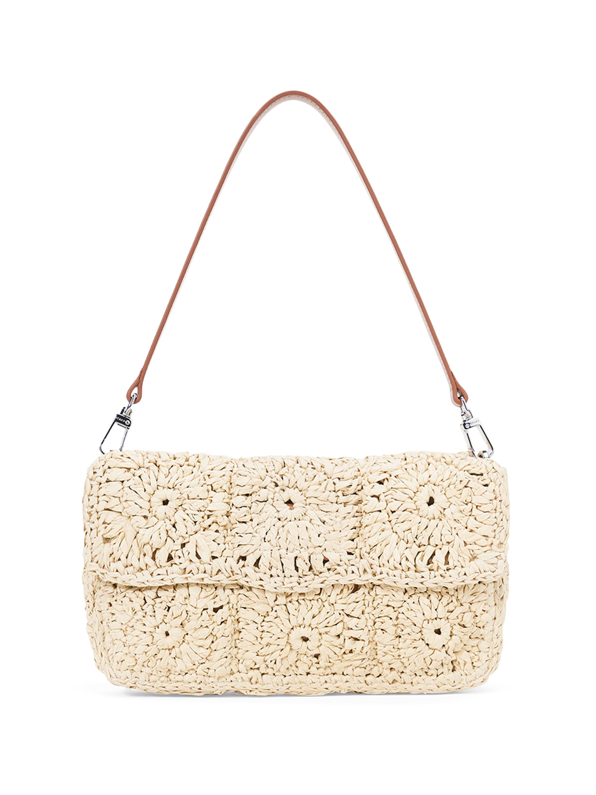 Staud Timmy Crochet Raffia Shoulder Bag | Saks Fifth Avenue