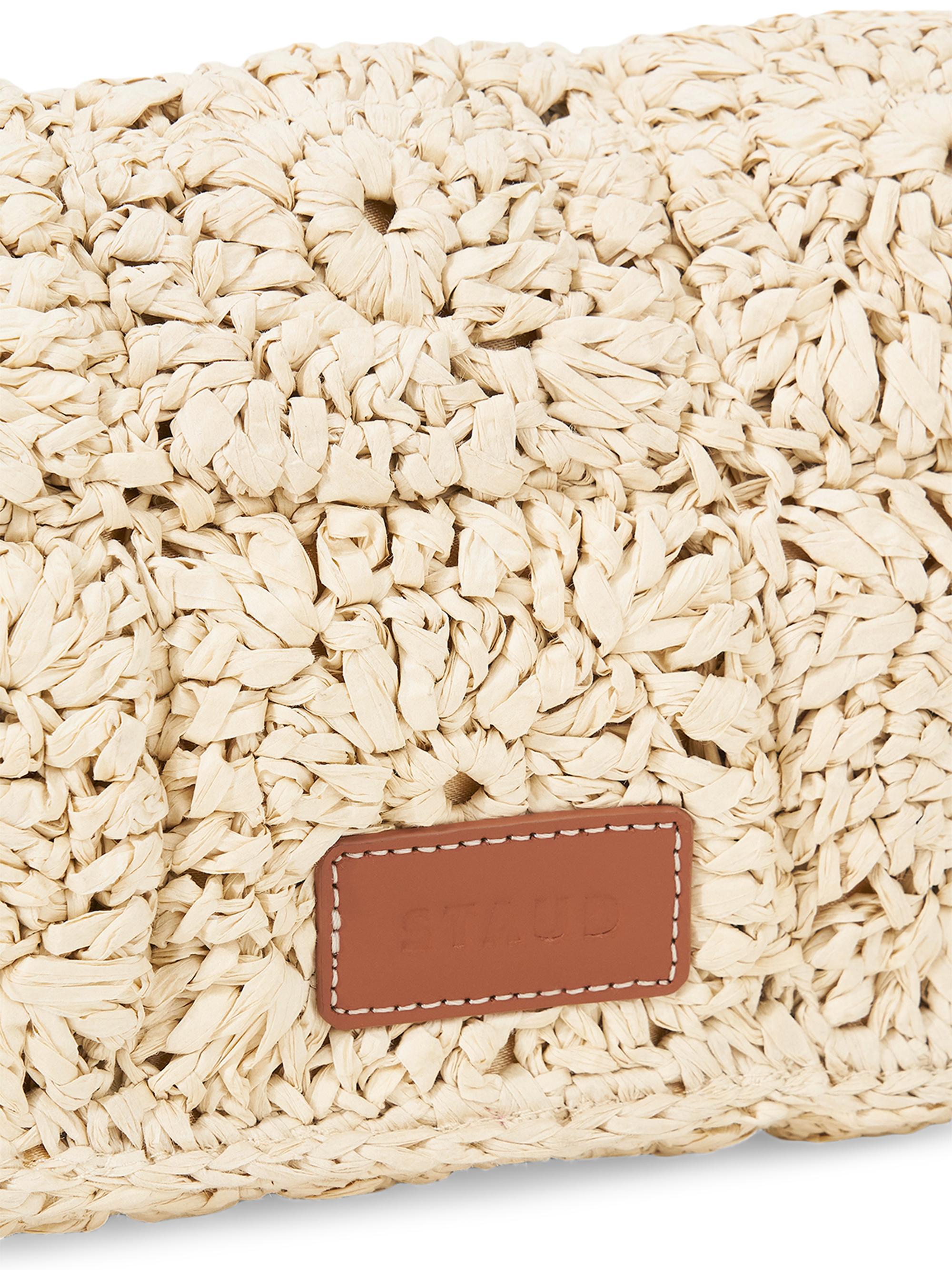 Staud Timmy Crochet Raffia Shoulder Bag | Saks Fifth Avenue