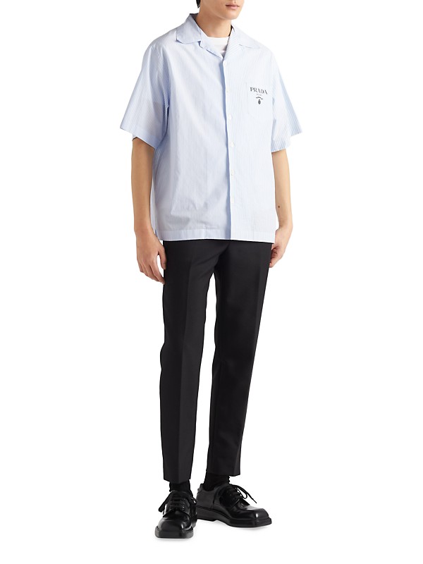 Shop Prada Short Sleeved Cotton Shirt | Saks Fifth Avenue Shop Prada Short Sleeved Cotton Shirt | Saks Fifth Avenue