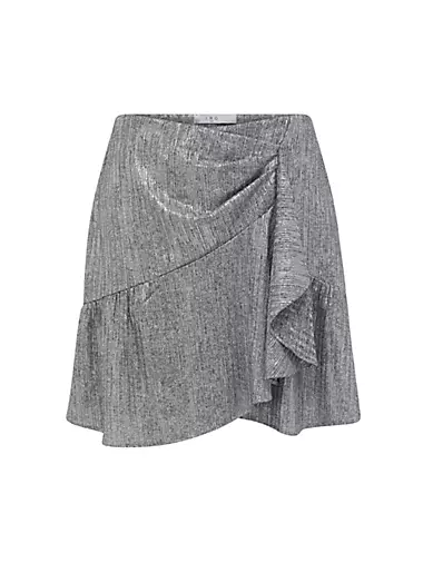 Imane Ruffled Lurex Mini Skirt