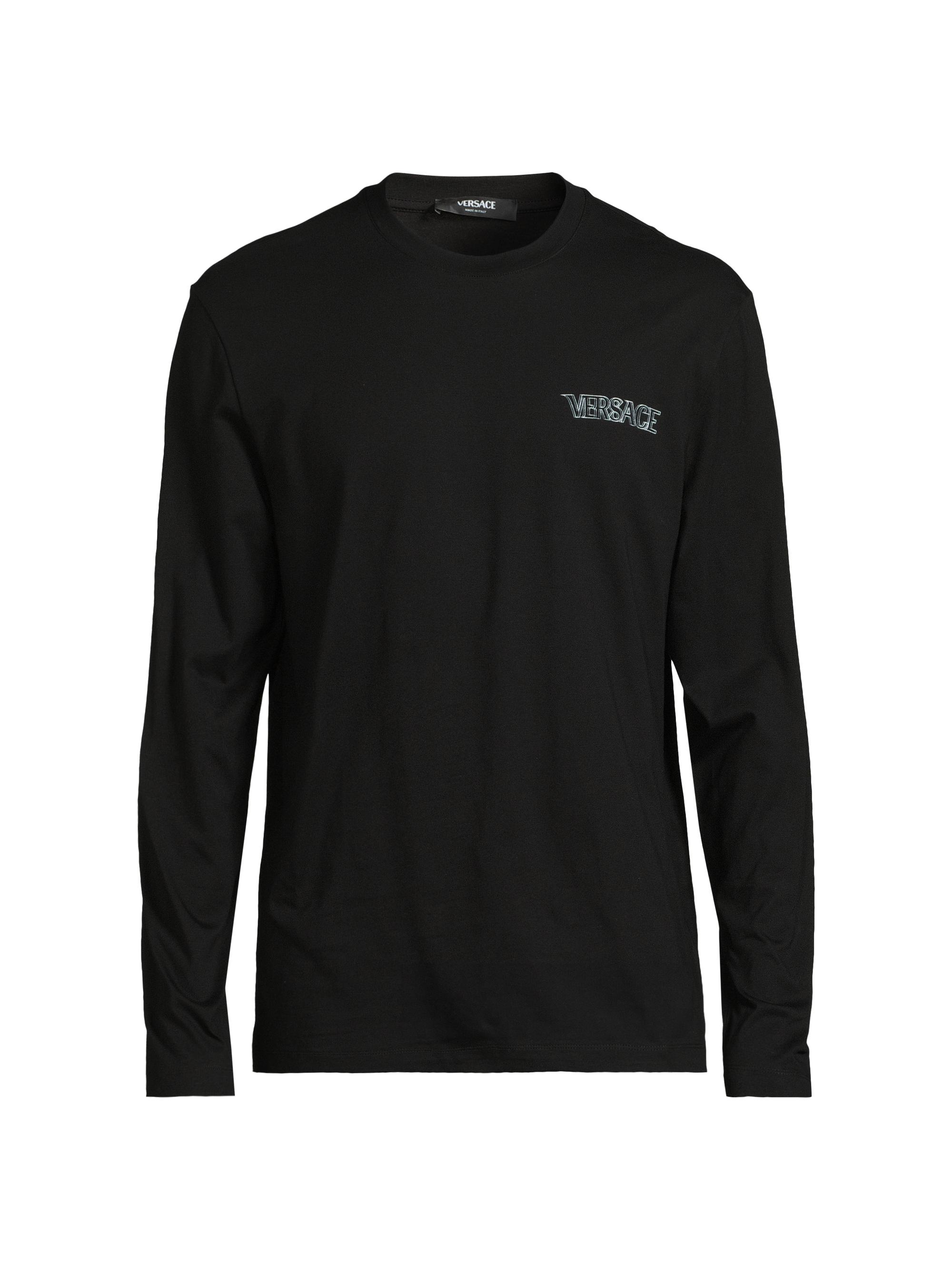 Versace Men's The Evolution Of Medusa Cotton Long-Sleeve T-Shirt - Black Print