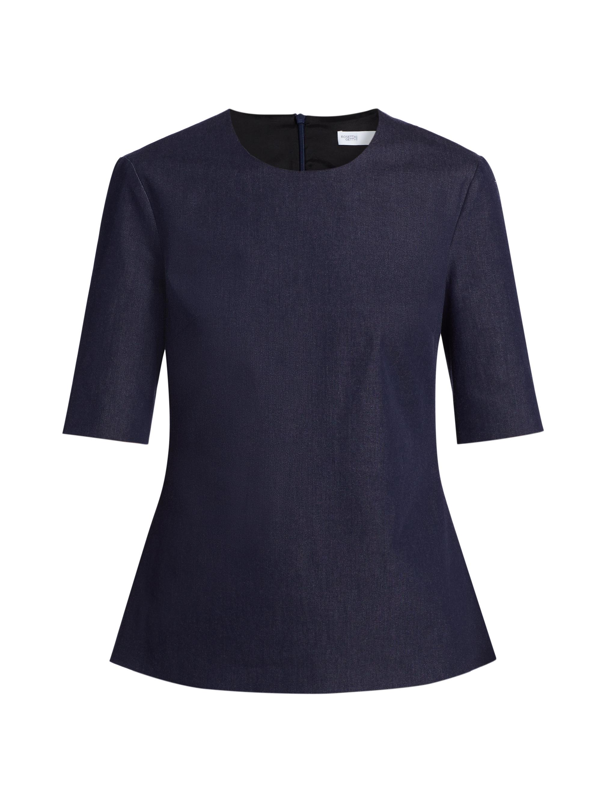 Rosetta Getty Women's Fitted Stretch Twill T-Shirt - Indigo