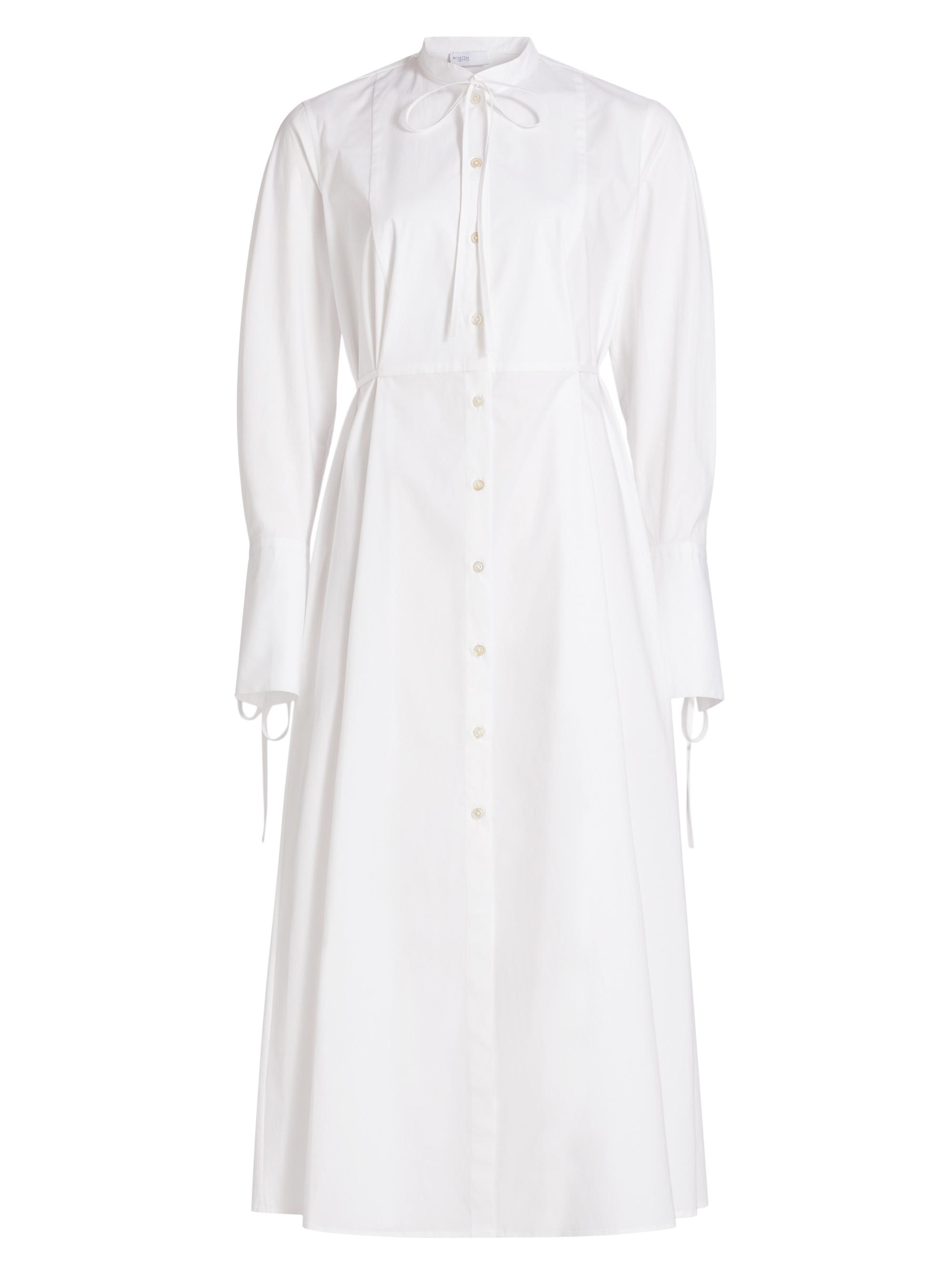 Rosetta Getty Women's Bibbed Stretch Cotton Tie-Waist Shirtdress - White