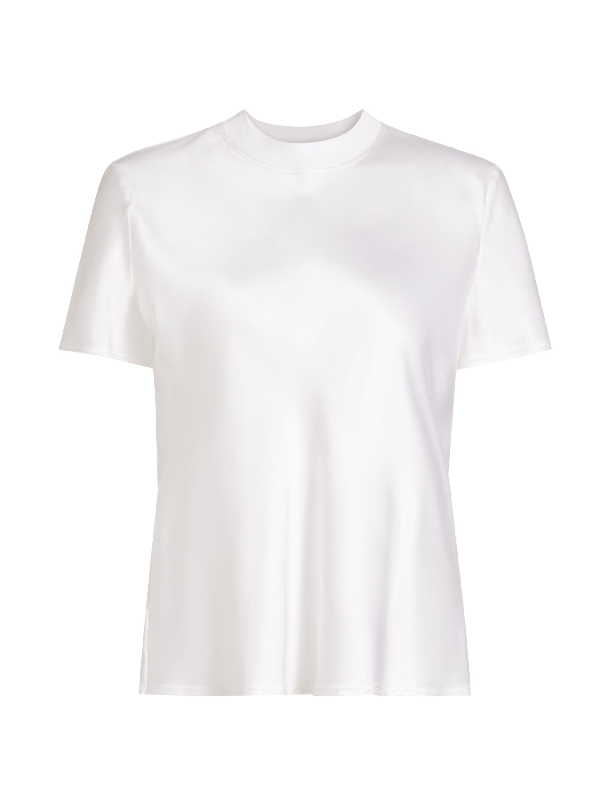 Rosetta Getty Women's Bias-Cut Cotton Combo T-Shirt - White