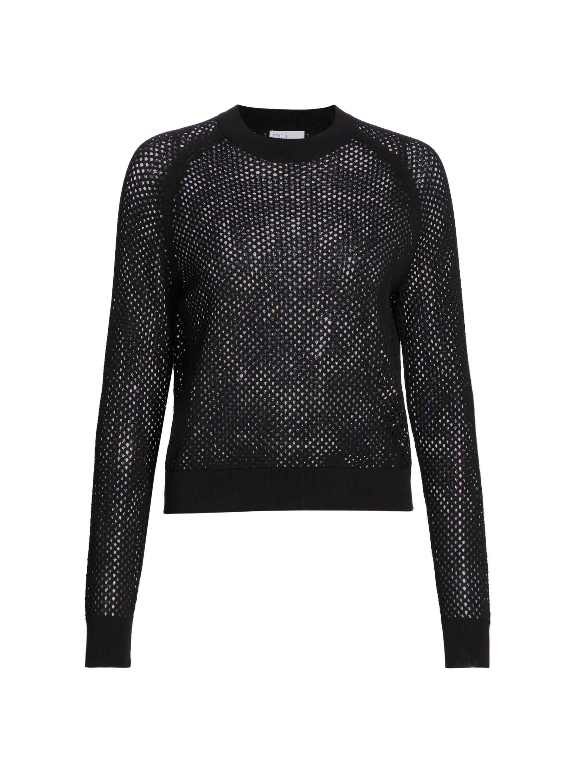 Rosetta Getty Women's Crewneck Mesh Sweatshirt - Black
