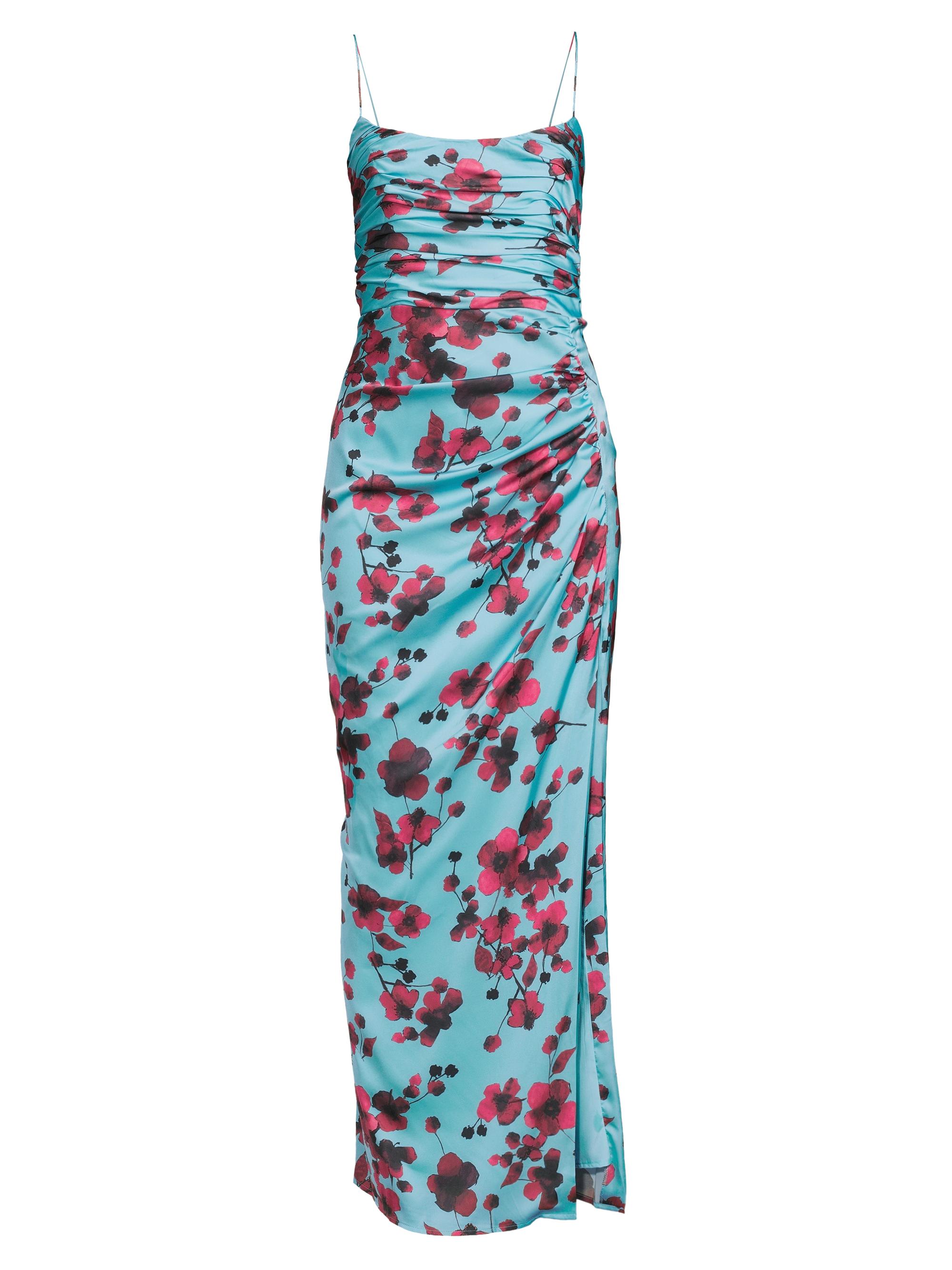 Hutch Women's Luxe Floral Ruched Gown - Sky Watercolor Floral