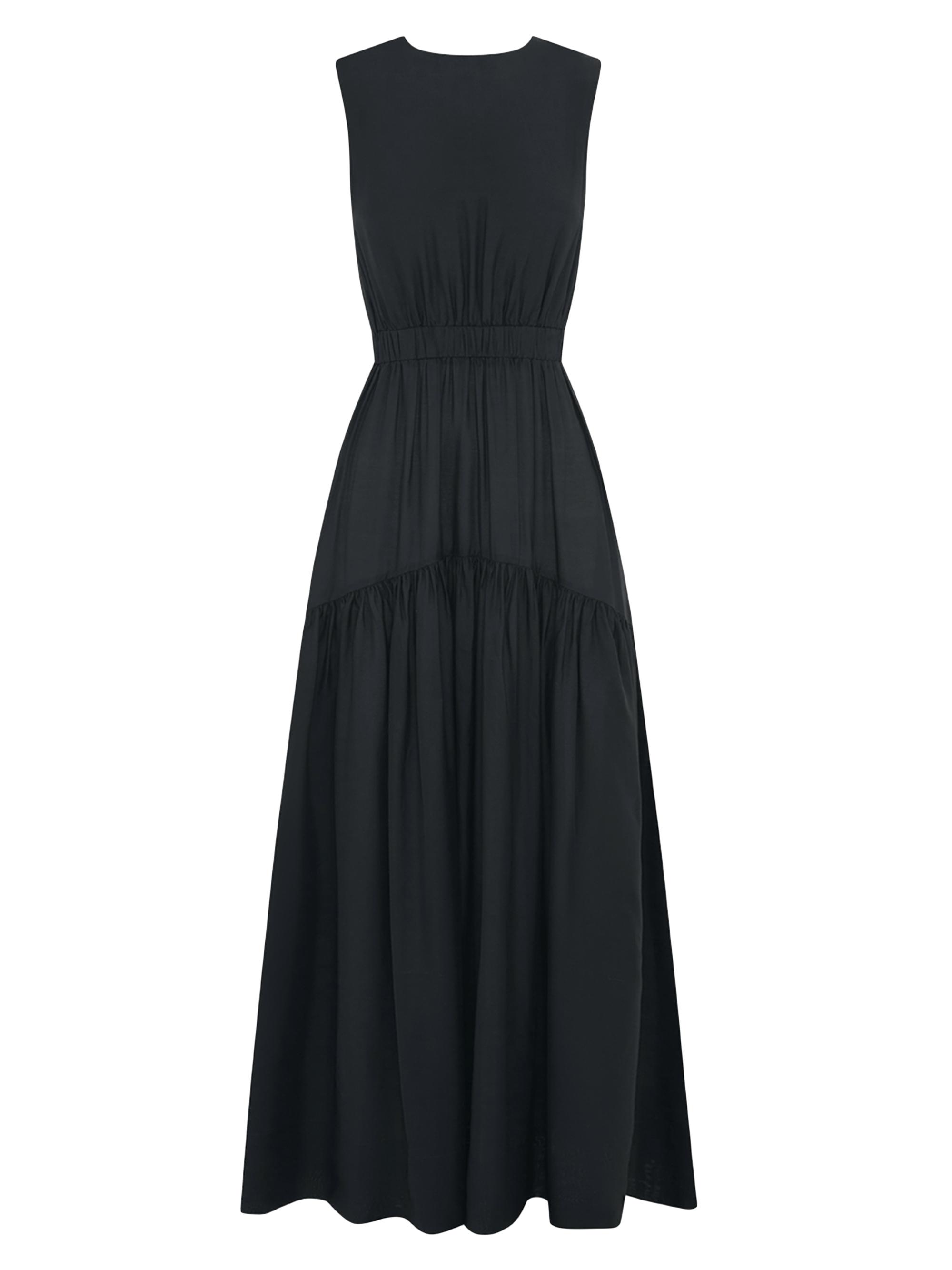 Peony Women's Silk-Blend Sleeveless Maxi Dress - Noir