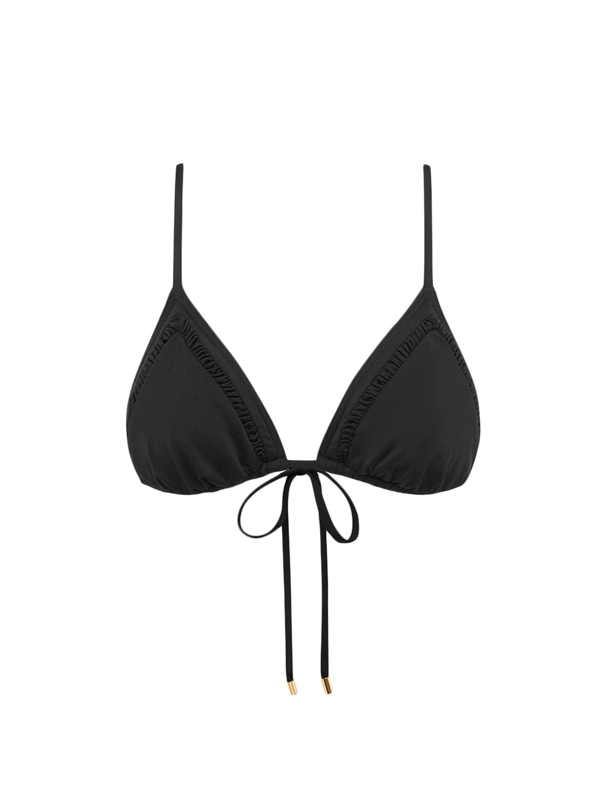 Peony Women's Ruched Triangle Bikini Top - Noir