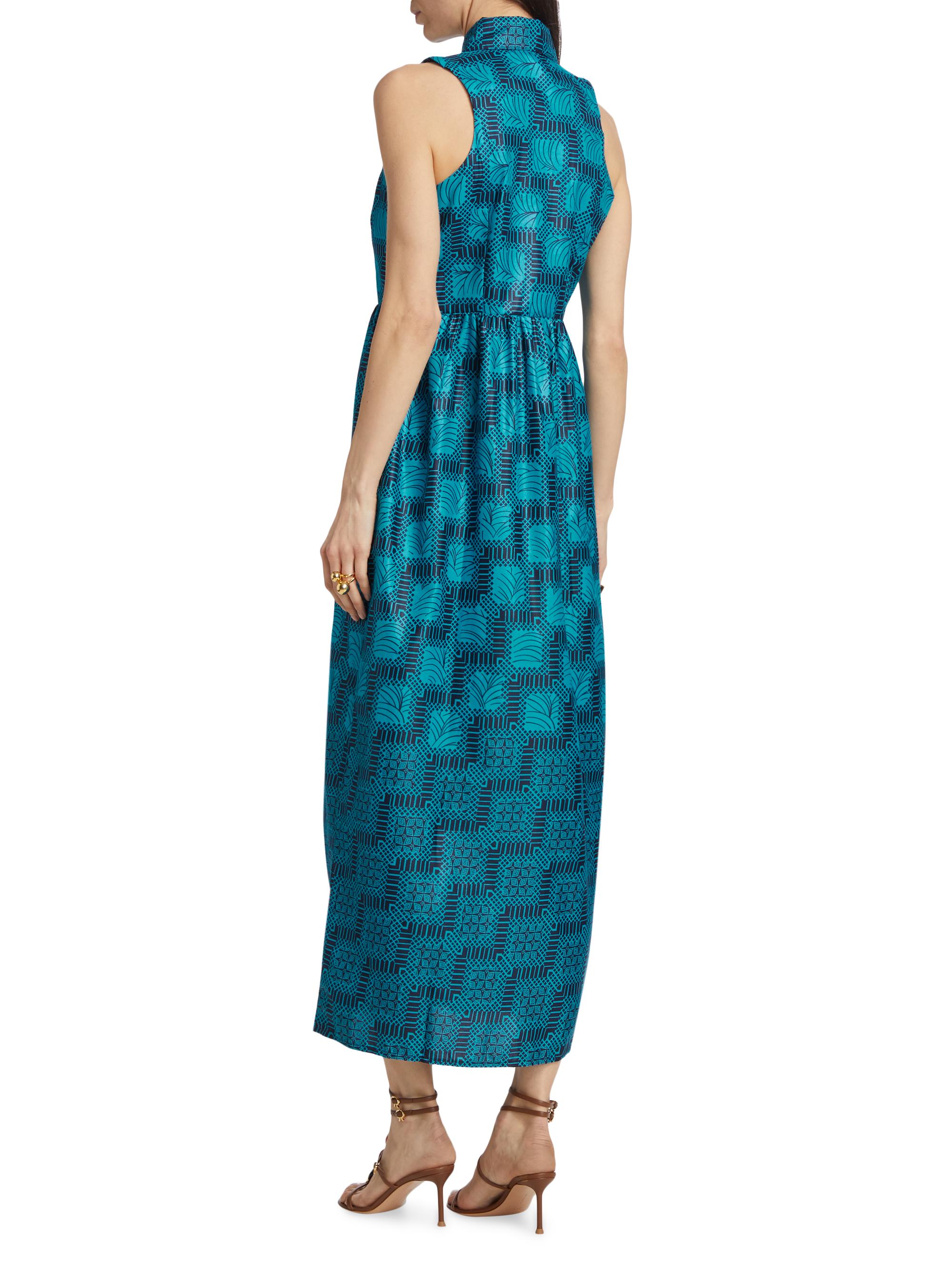 Elisamama Women's Dunni Floral Cotton Shirtdress - Blue | Thumbnail 5