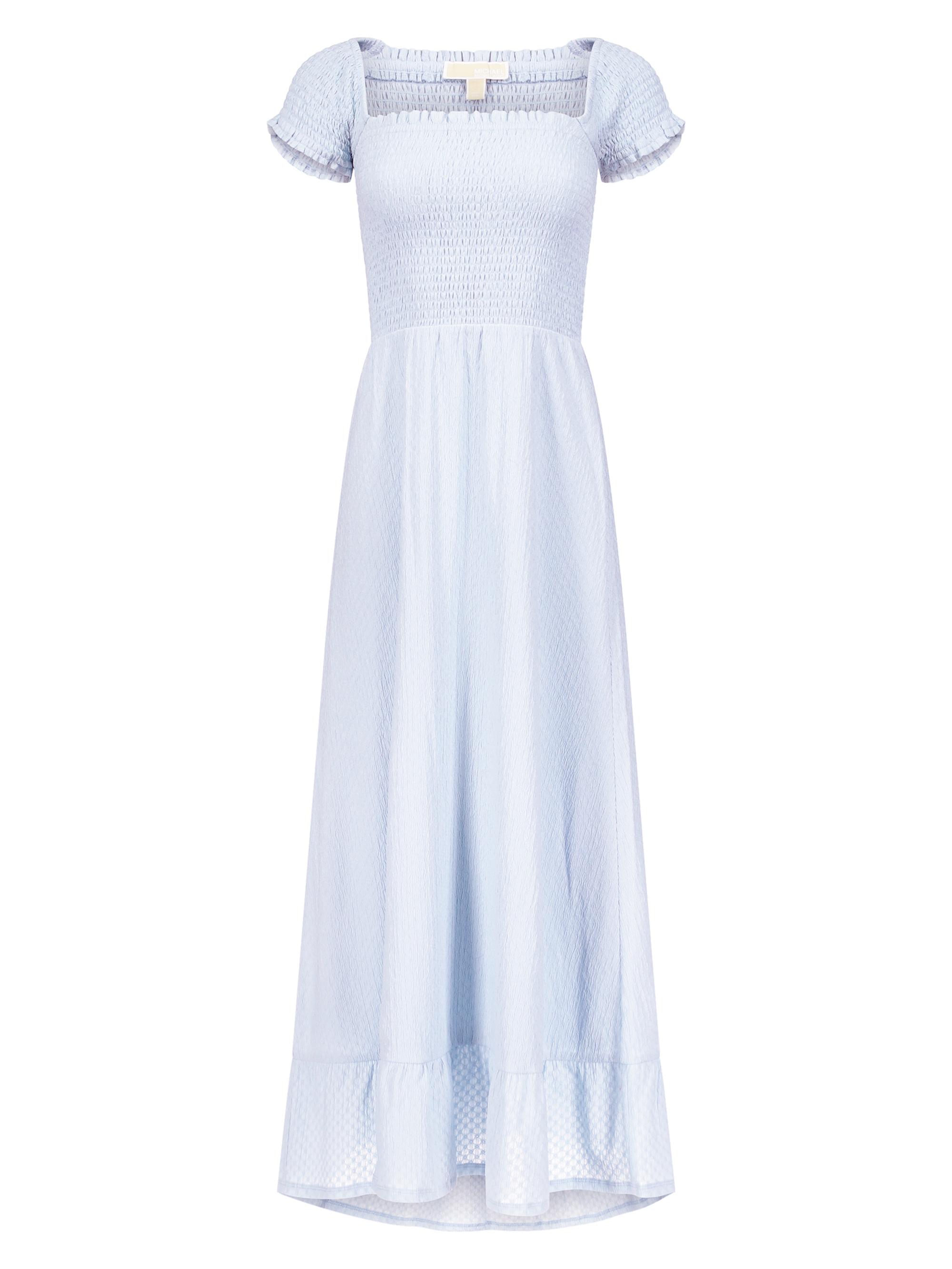 MICHAEL Michael Kors Women's Smocked Hammered Knit Maxi Dress - Pastel Blue