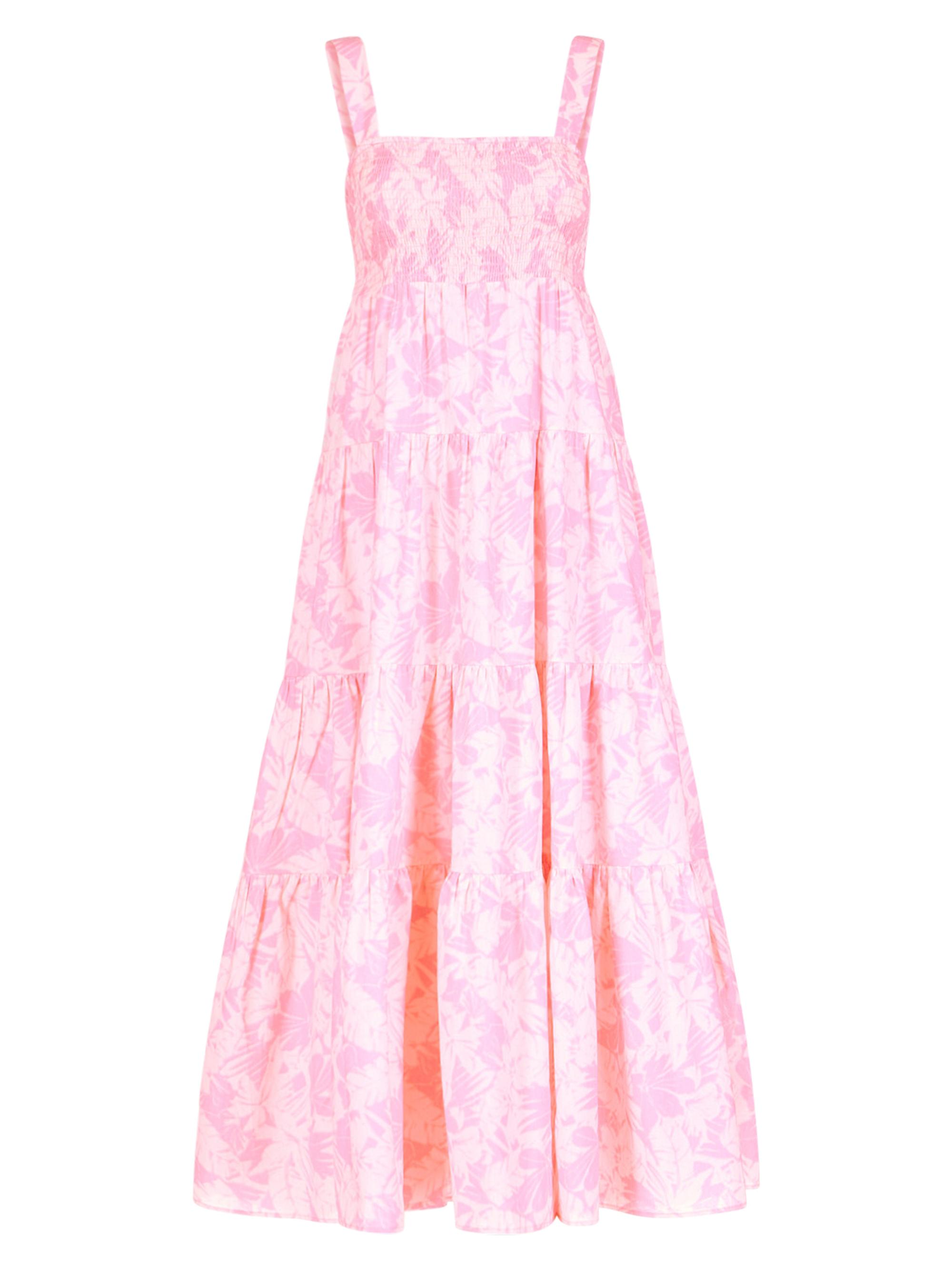 MICHAEL Michael Kors Women's Palm Tiered Smock Midi-Dress - Bouquet