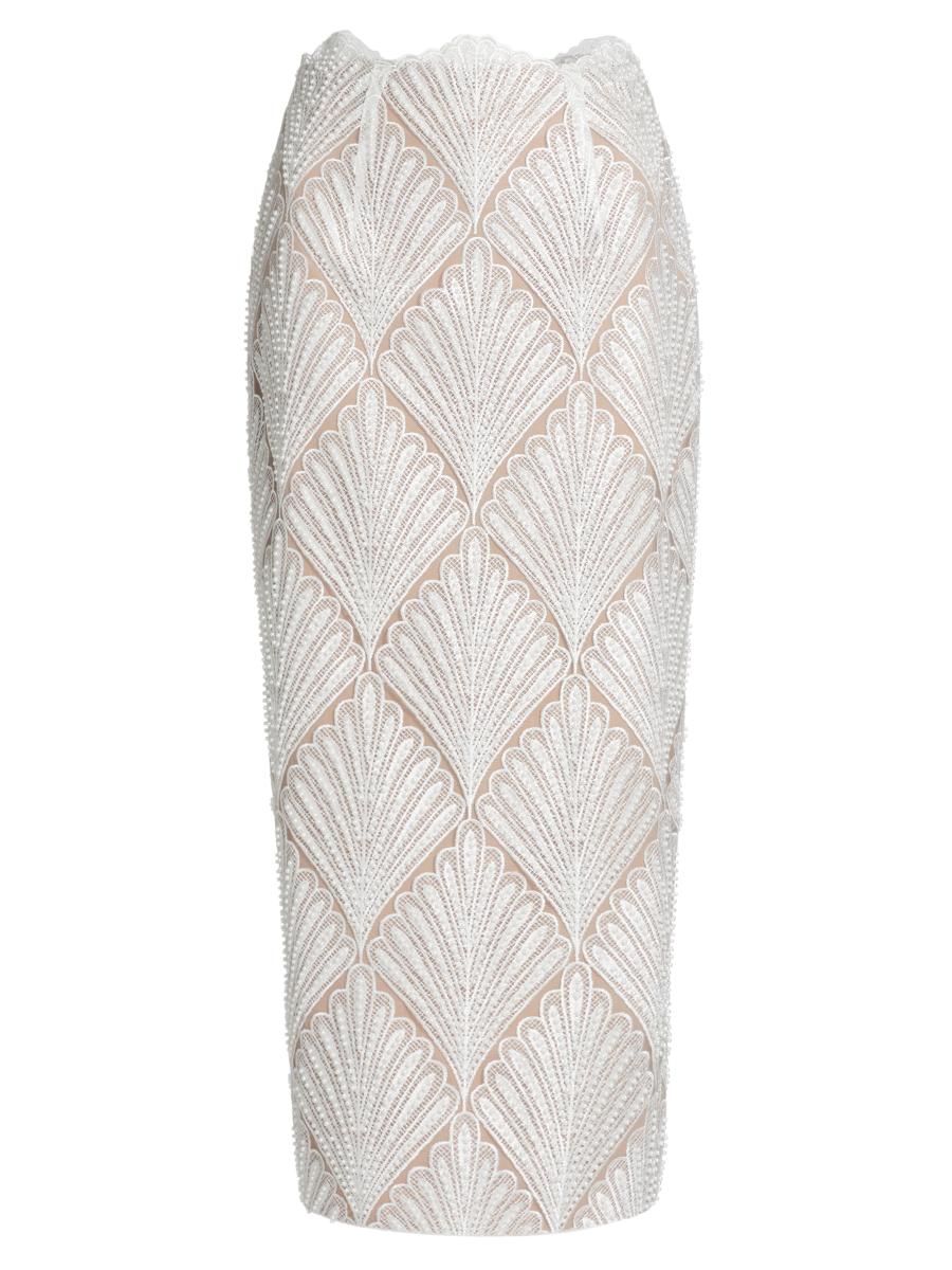 Elliatt Harper Scalloped Lace Pencil Midi-Skirt | Saks Fifth Avenue
