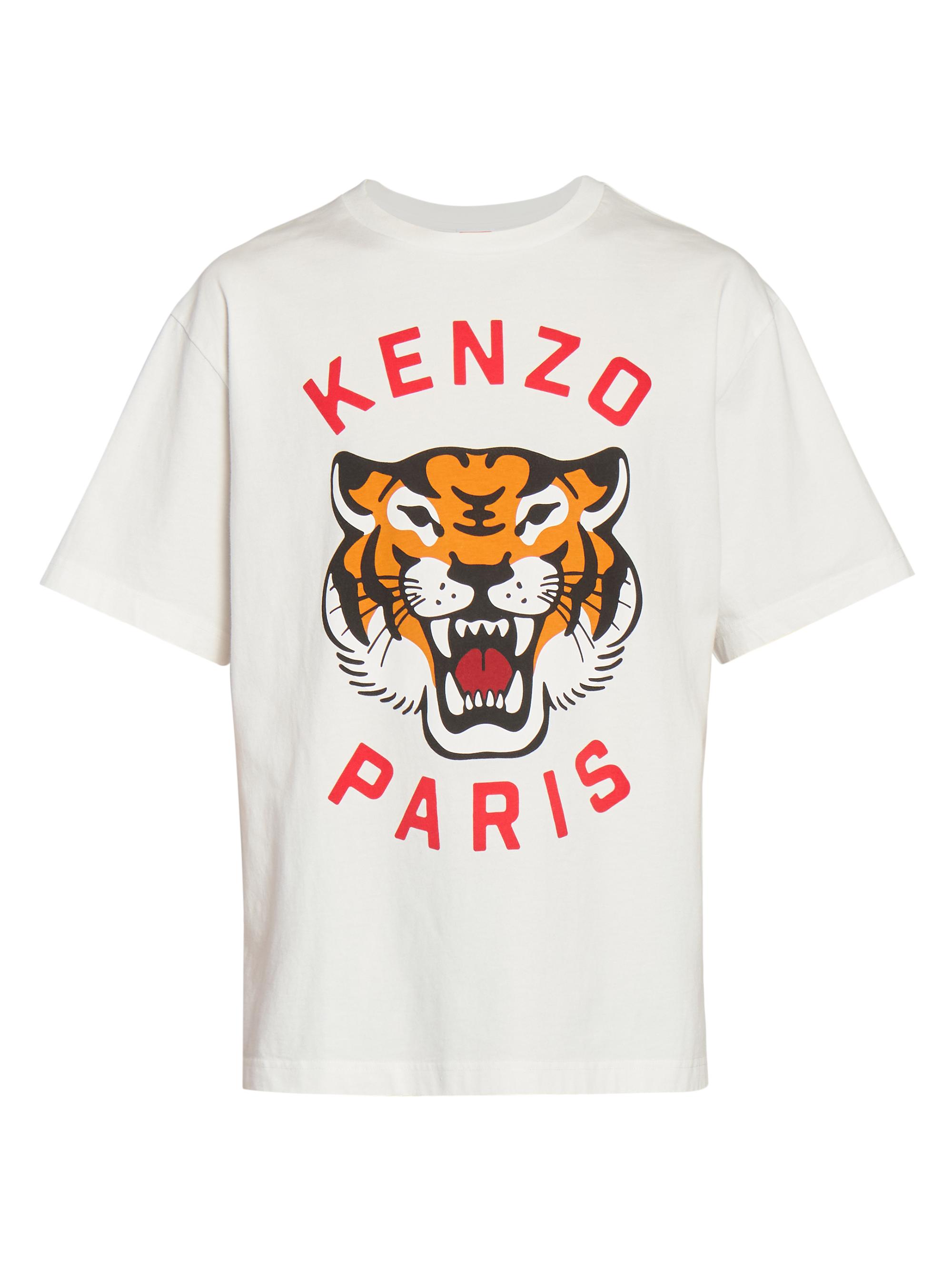 Kenzo Men's Lucky Tiger Cotton Oversized T-Shirt - Off White