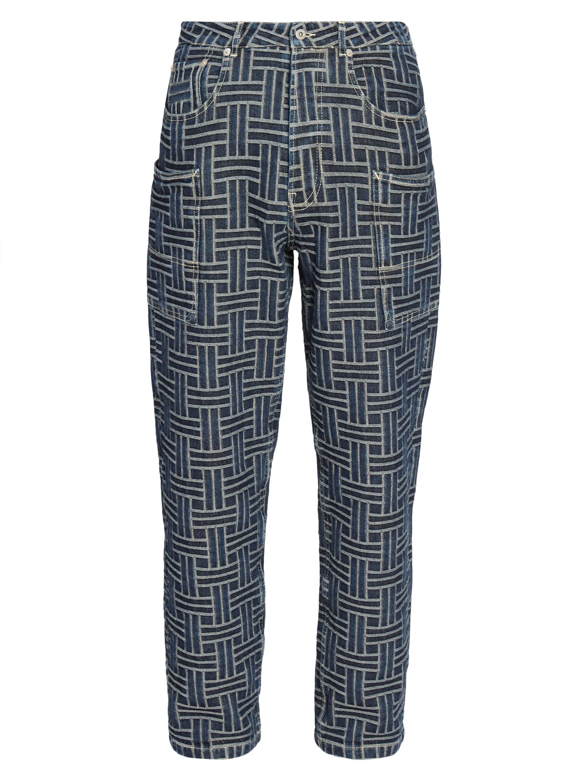 LOEWE 刺繍デザイン ワイドレッグデニムパンツ　サイズ52 XL 松田元太さん着用＊Loewe ロエベ ロゴ刺繍 ワイドレッグジーンズ