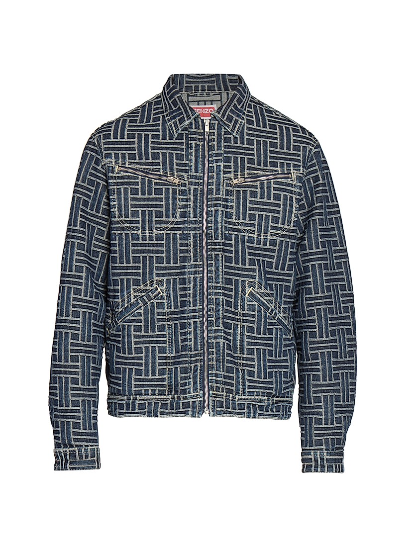 Shop Kenzo Denim Weave Trucker Jacket | Saks Fifth Avenue Shop Kenzo Denim Weave Trucker Jacket | Saks Fifth Avenue
