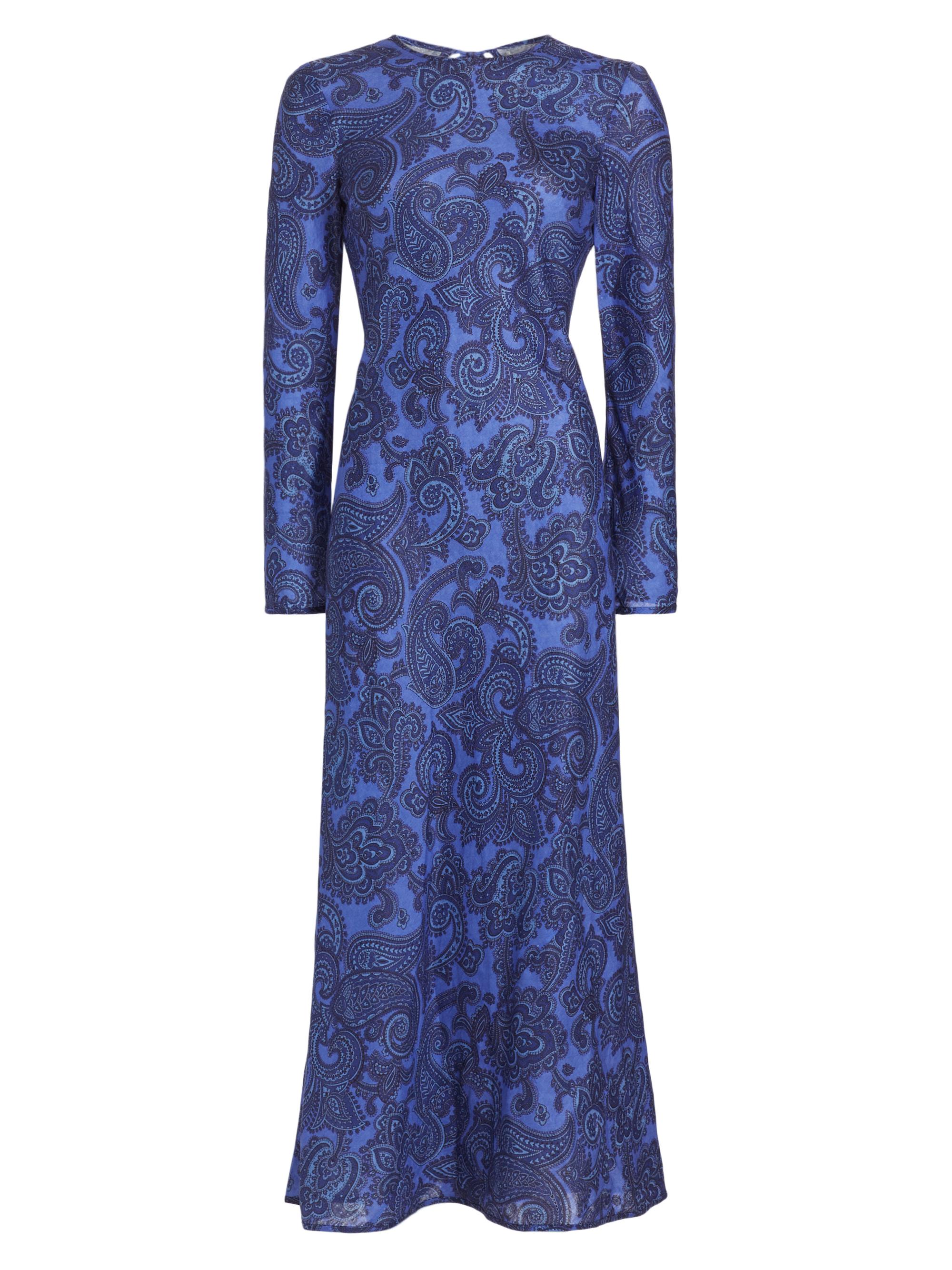 Zimmermann Women's Ottie Bias Backless Maxi Dress - Blue Paisley