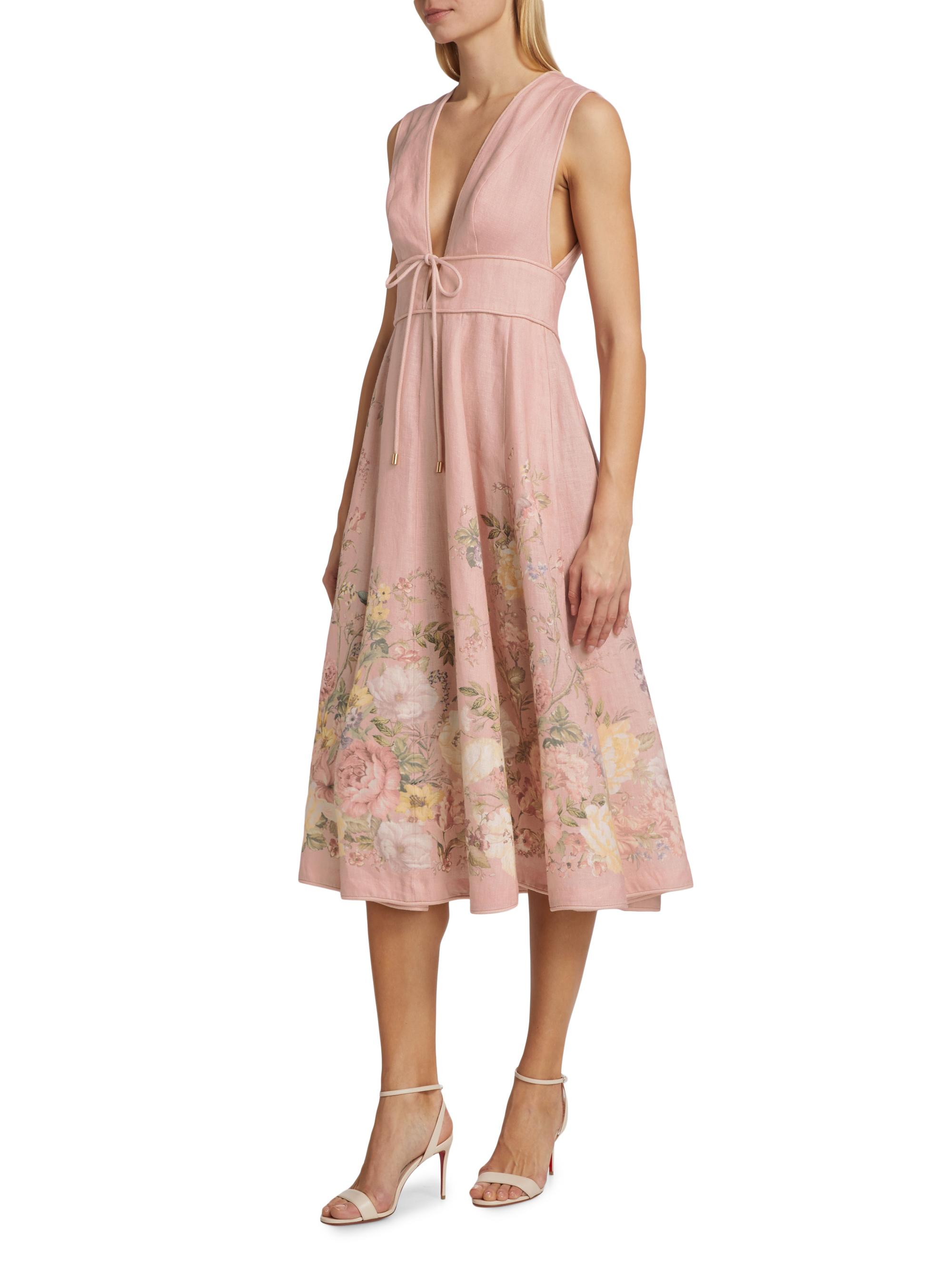 Zimmermann Waverly Plunge Midi-Dress | Saks Fifth Avenue