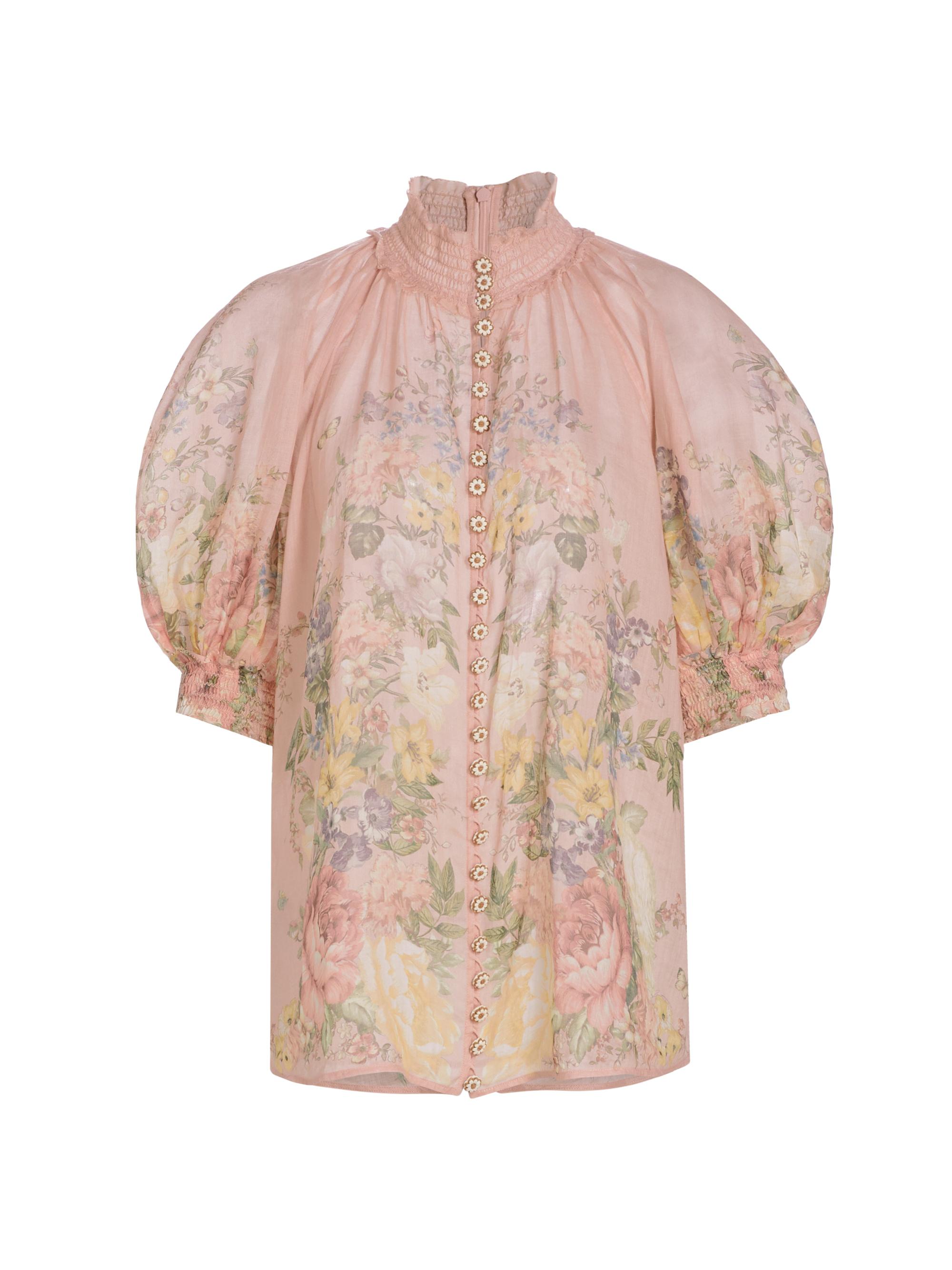 Zimmermann Women's Waverly Short-Sleeve Blouse - Pink Floral