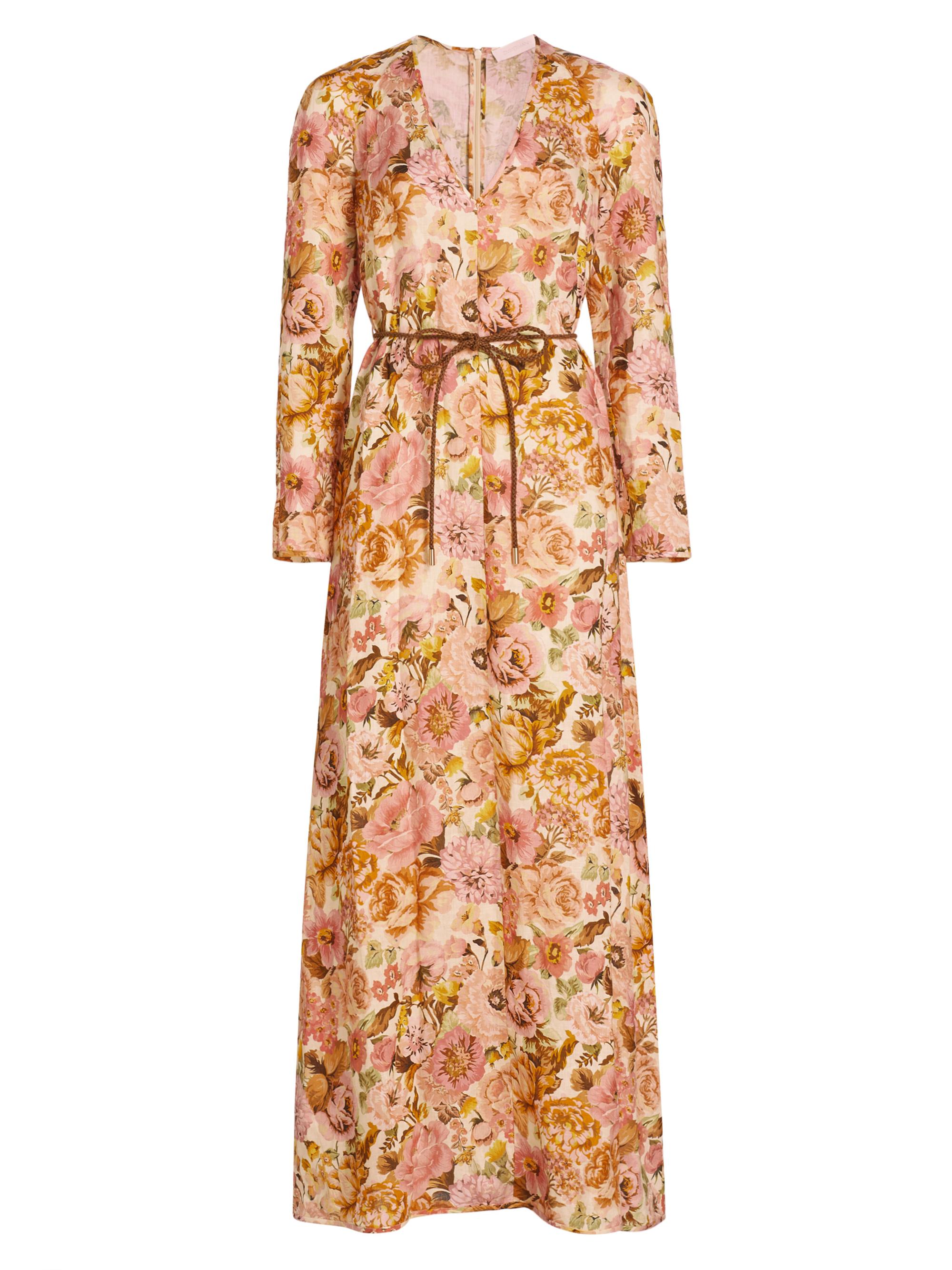 Zimmermann Women's Golden Plunge Maxi Dress - Pink Rose