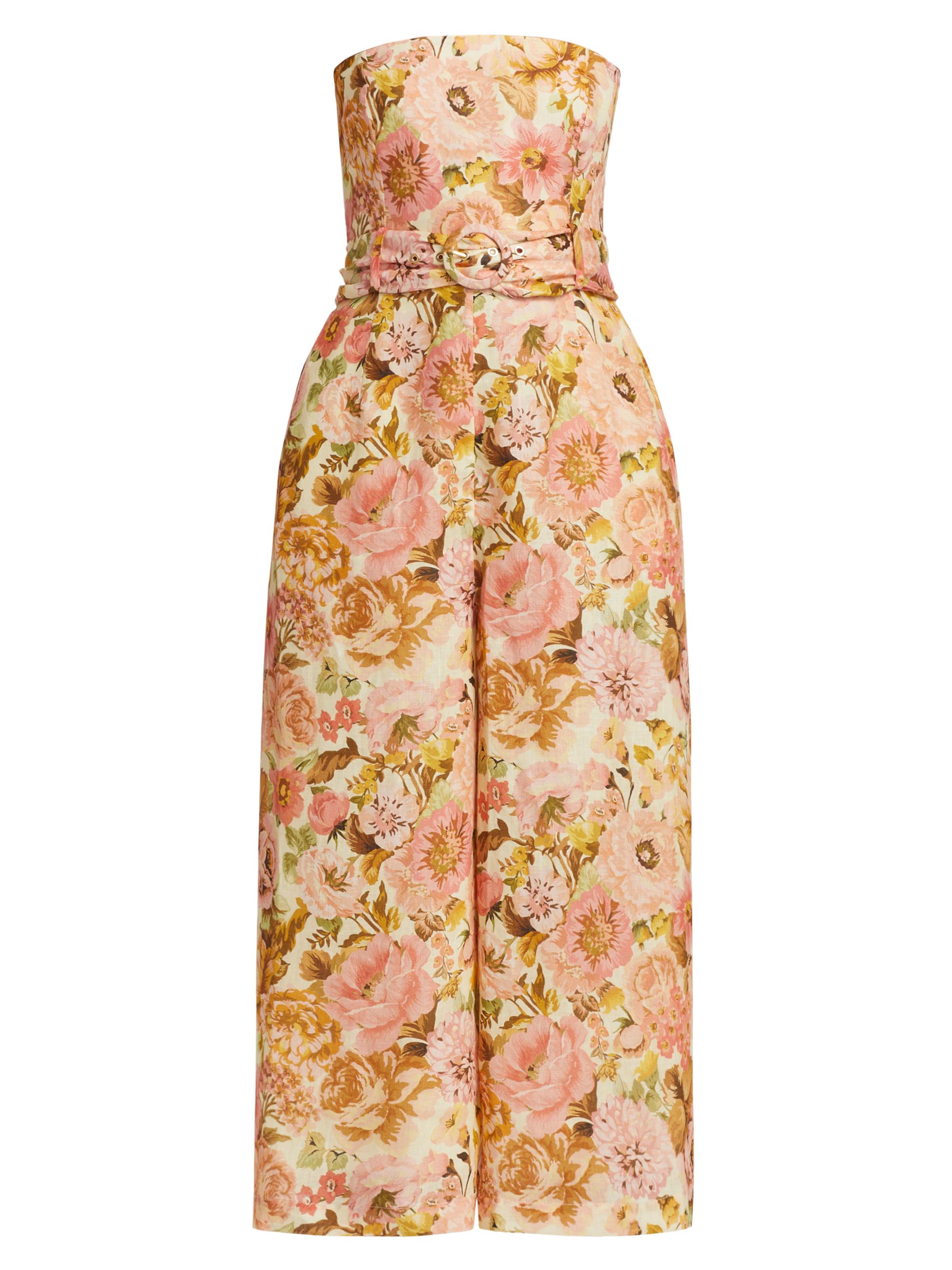 Zimmermann Golden Strapless Linen Jumpsuit Saks Fifth Avenue