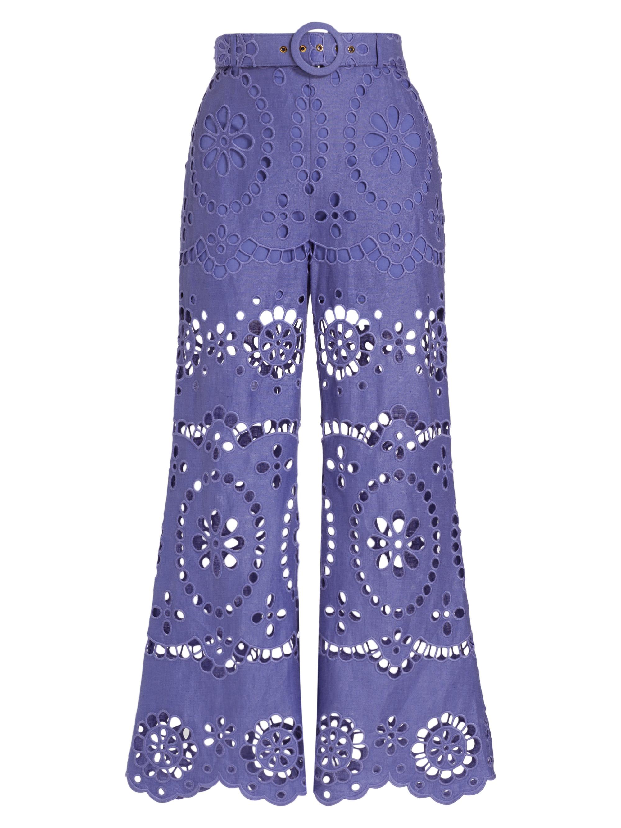 Zimmermann Pop Eyelet-Embroidered Flared Pants | Saks Fifth Avenue