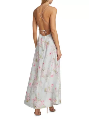 Shop Zimmermann Halliday Floral Linen A-Line Maxi Dress | Saks Fifth Avenue