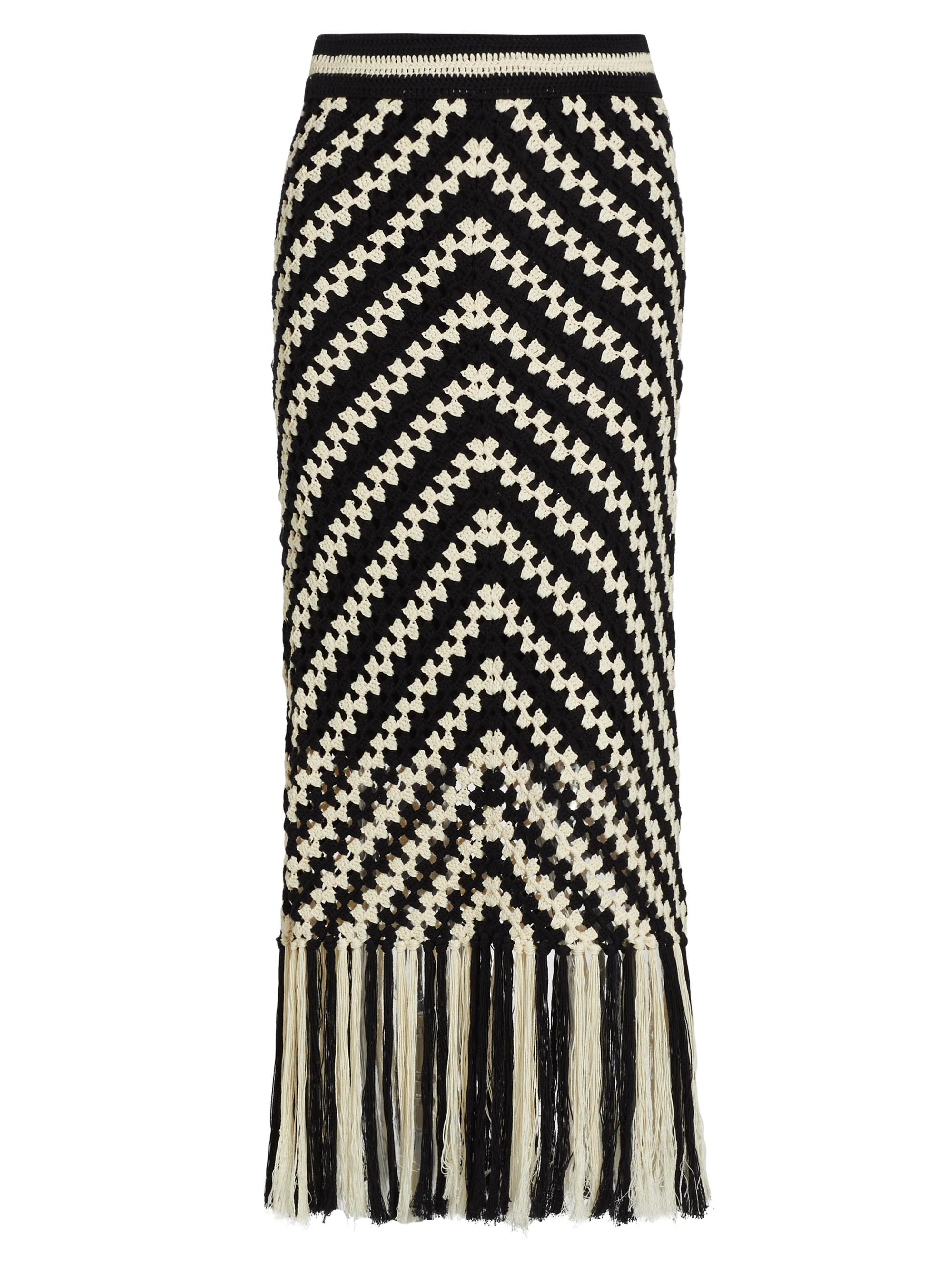 Zimmermann Women's Halliday Crochet Tassel Maxi Skirt - Chevron
