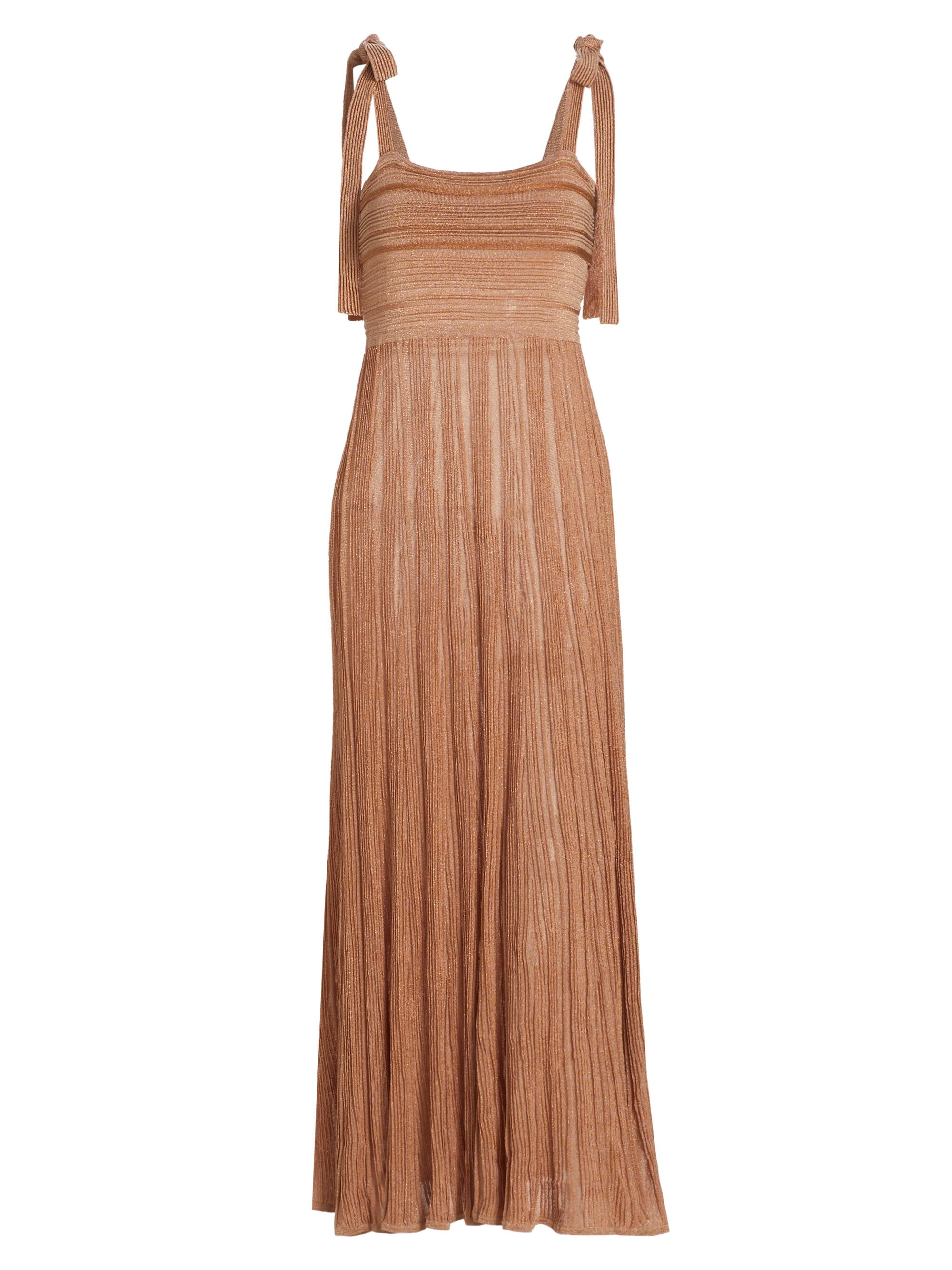 Zimmermann Women's Ottie Metallic Tie-Strap Maxi Dress - Rose