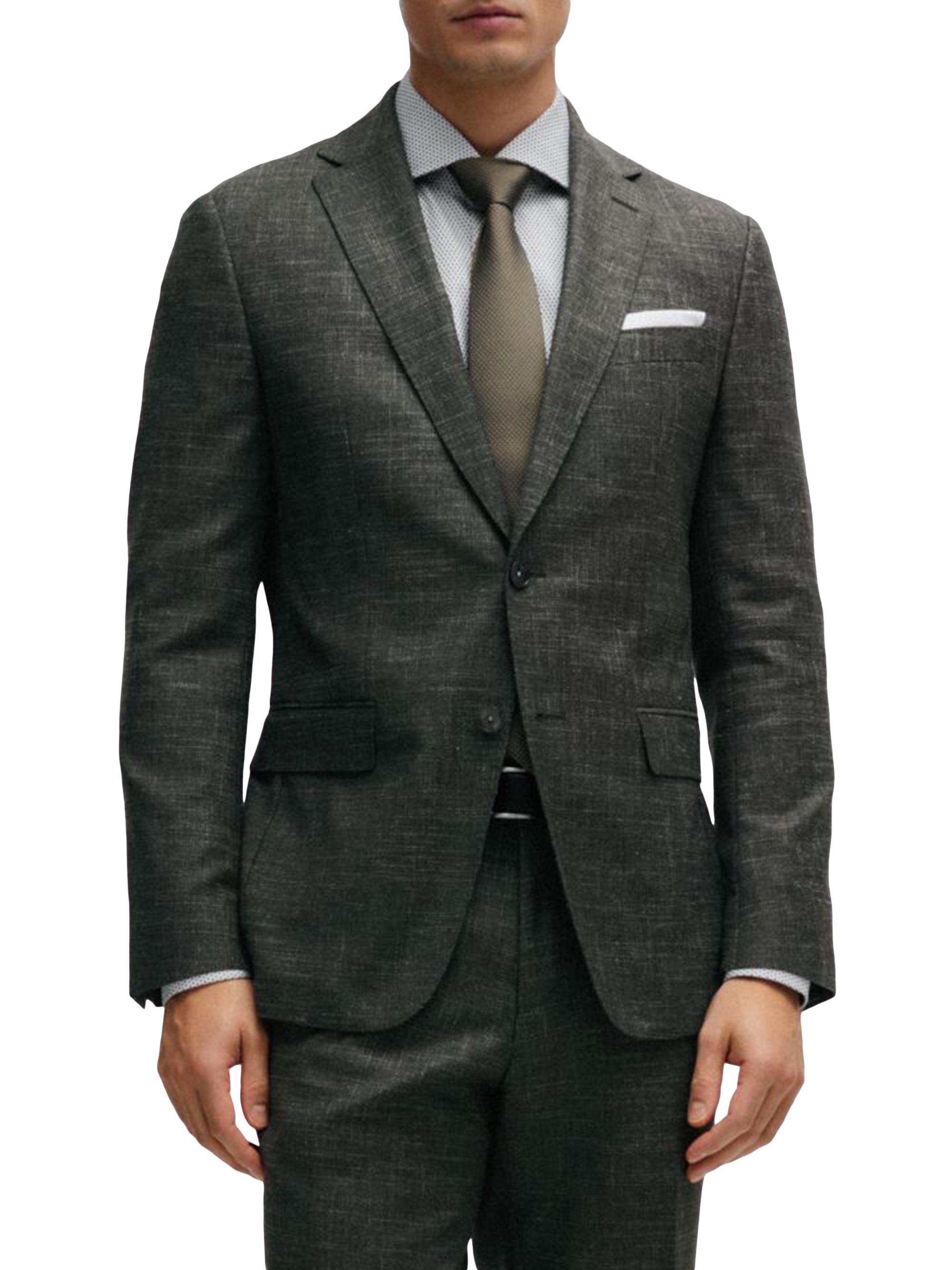 BOSS Men's Slim-Fit Jacket in Wool Blend - Green