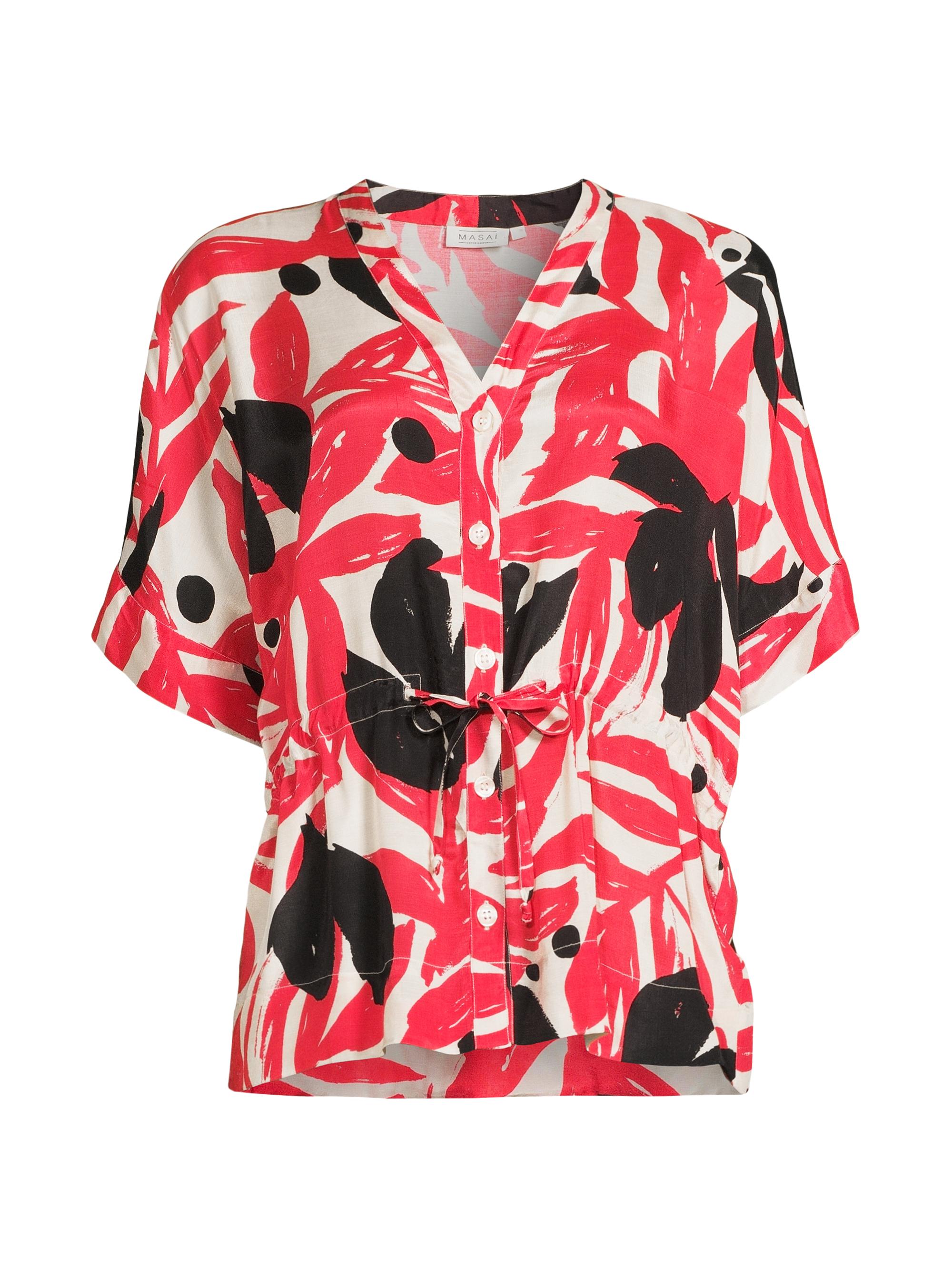 Masai Copenhagen Women's Irekana Printed Cuffed-Sleeve Shirt - Hibiscus