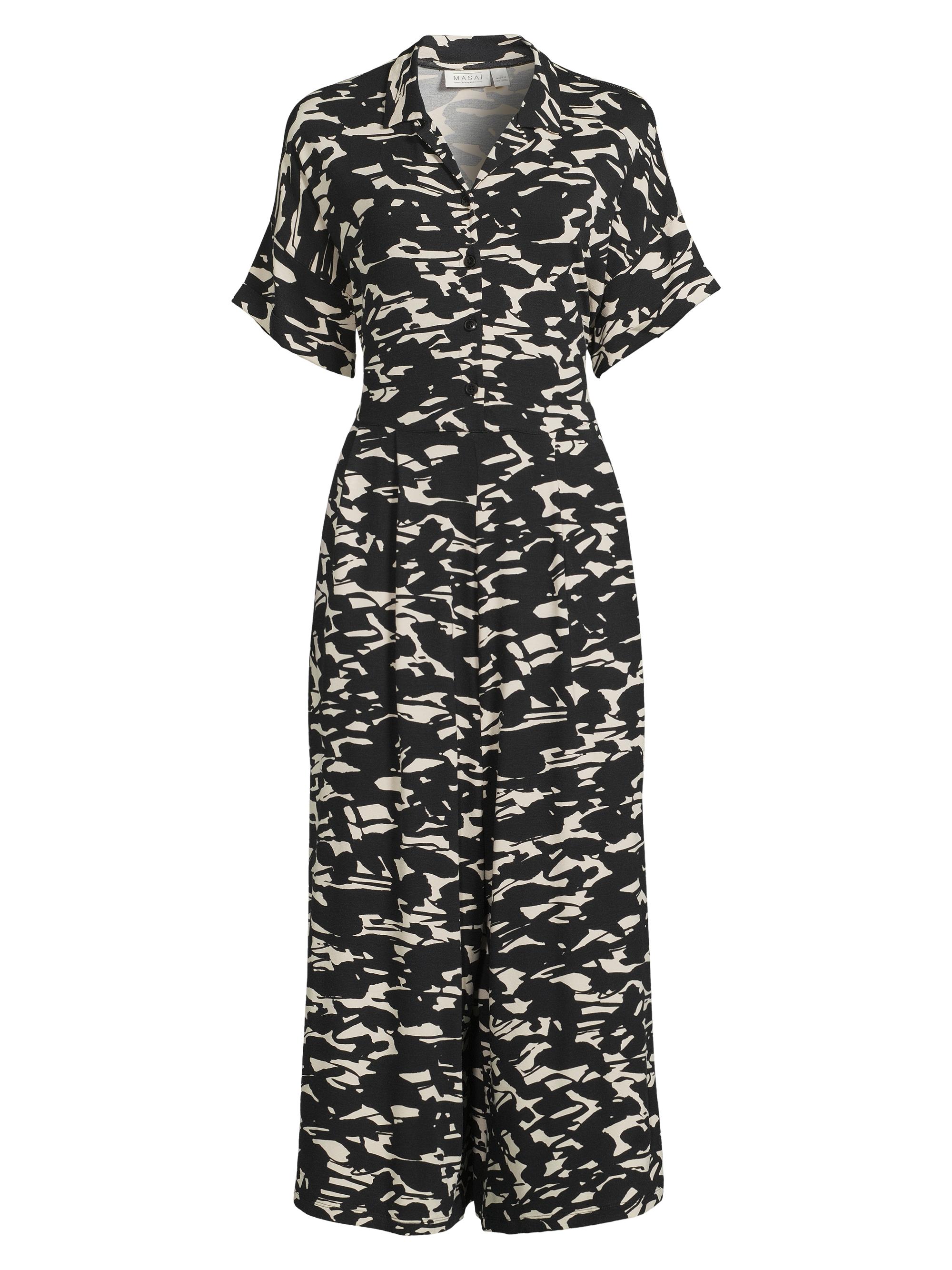 Masai Copenhagen Women's Nydia Geometric Jersey Cropped Jumpsuit - Black