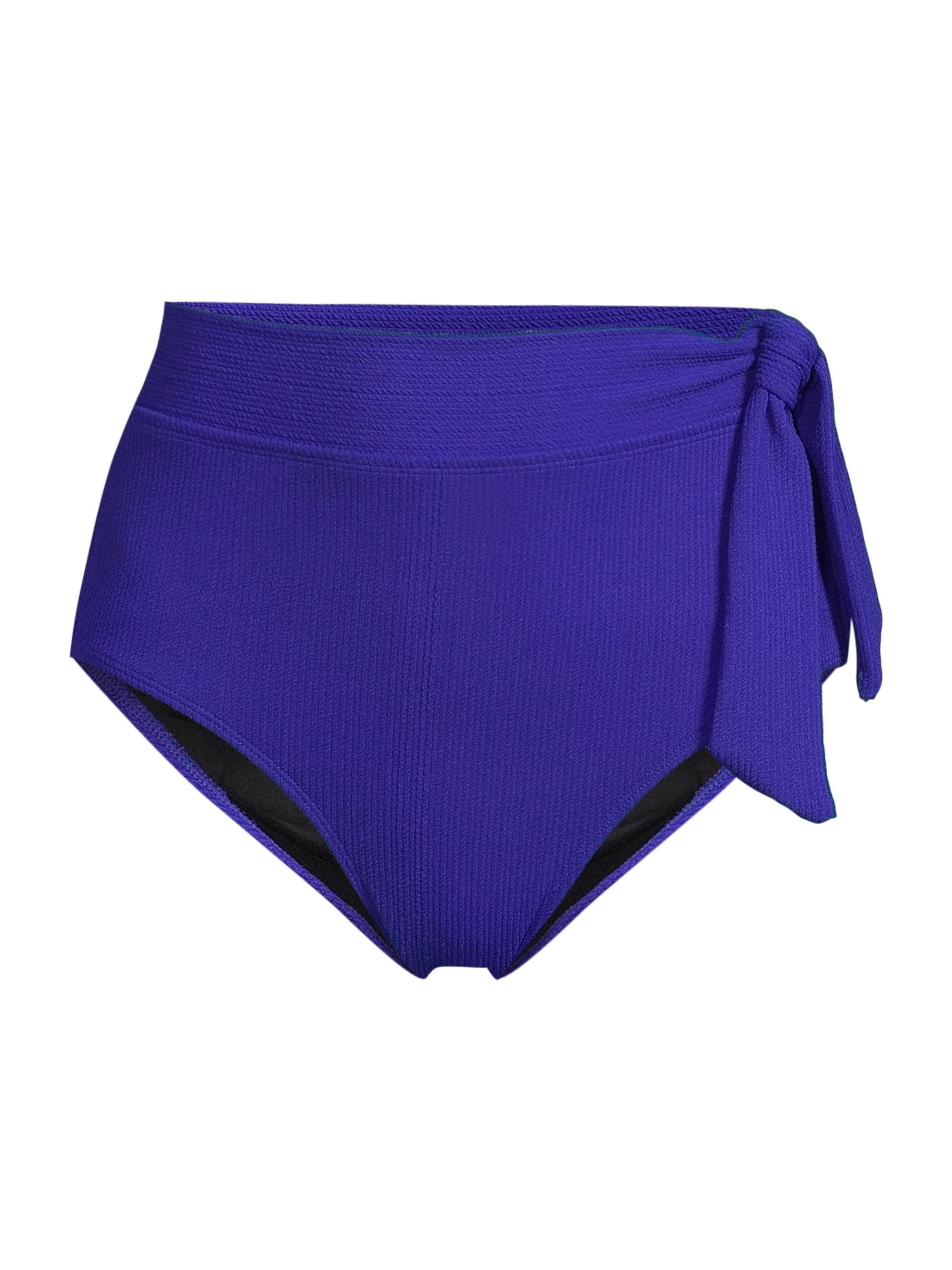 Change of Scenery Women's Side Tie High-Waist Bikini Bottom - Iris Texture