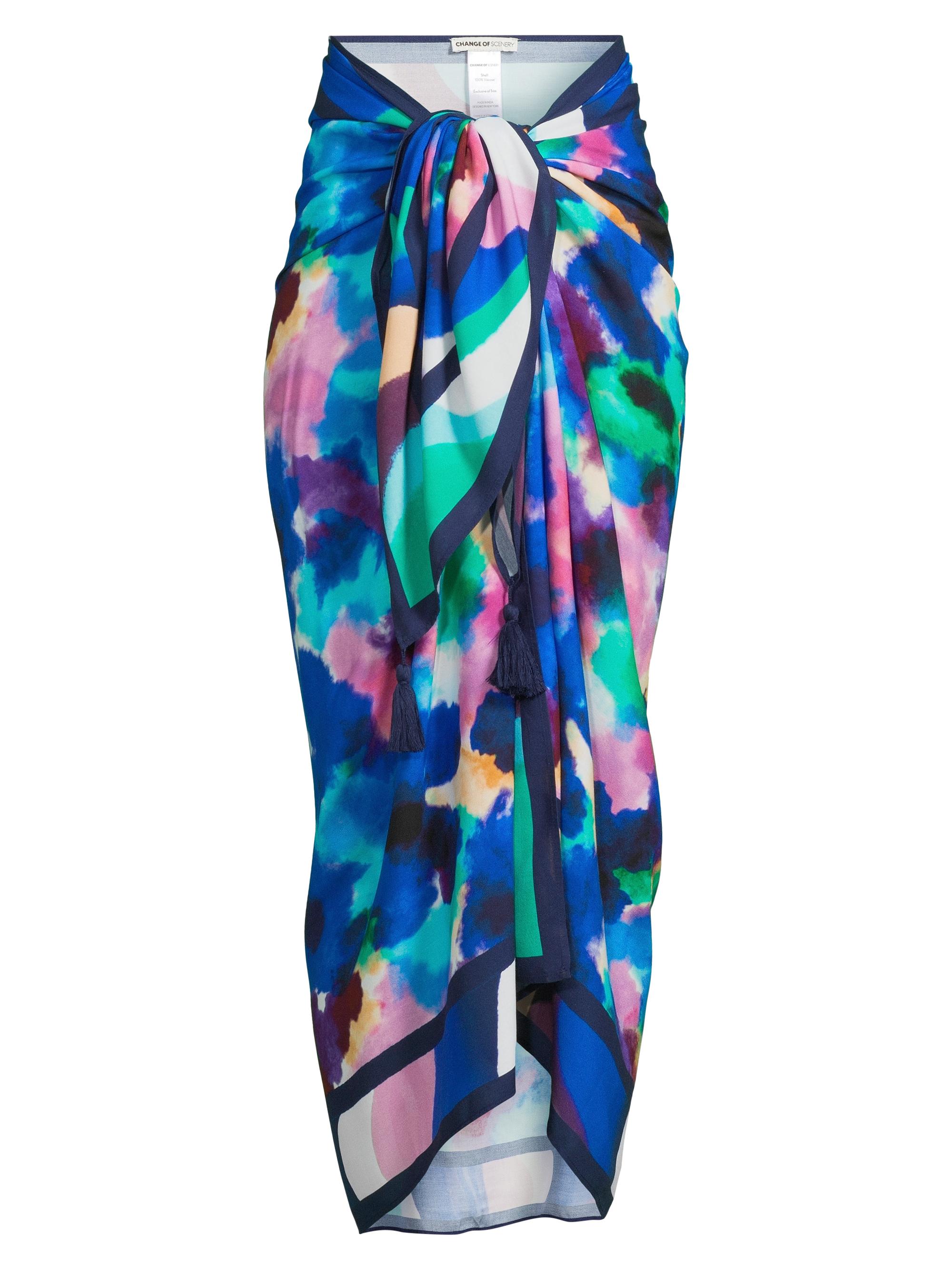 Change of Scenery Women's Melanie Tie-Front Sarong - Giverny Gardens