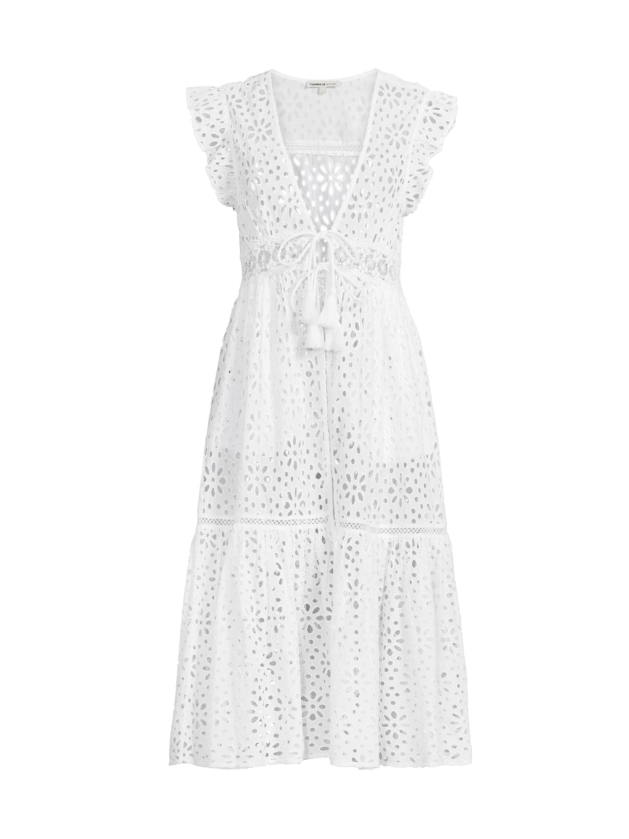 knee length dresses for ladies Gridded Organza Mini Dress – English Factory
