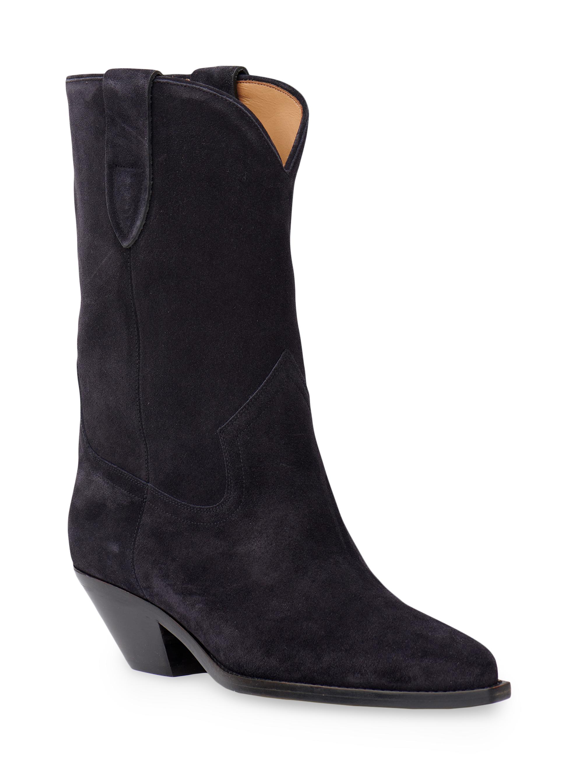 Isabel Marant Denvee 40MM Suede Tall Western Boots | Saks Fifth Avenue