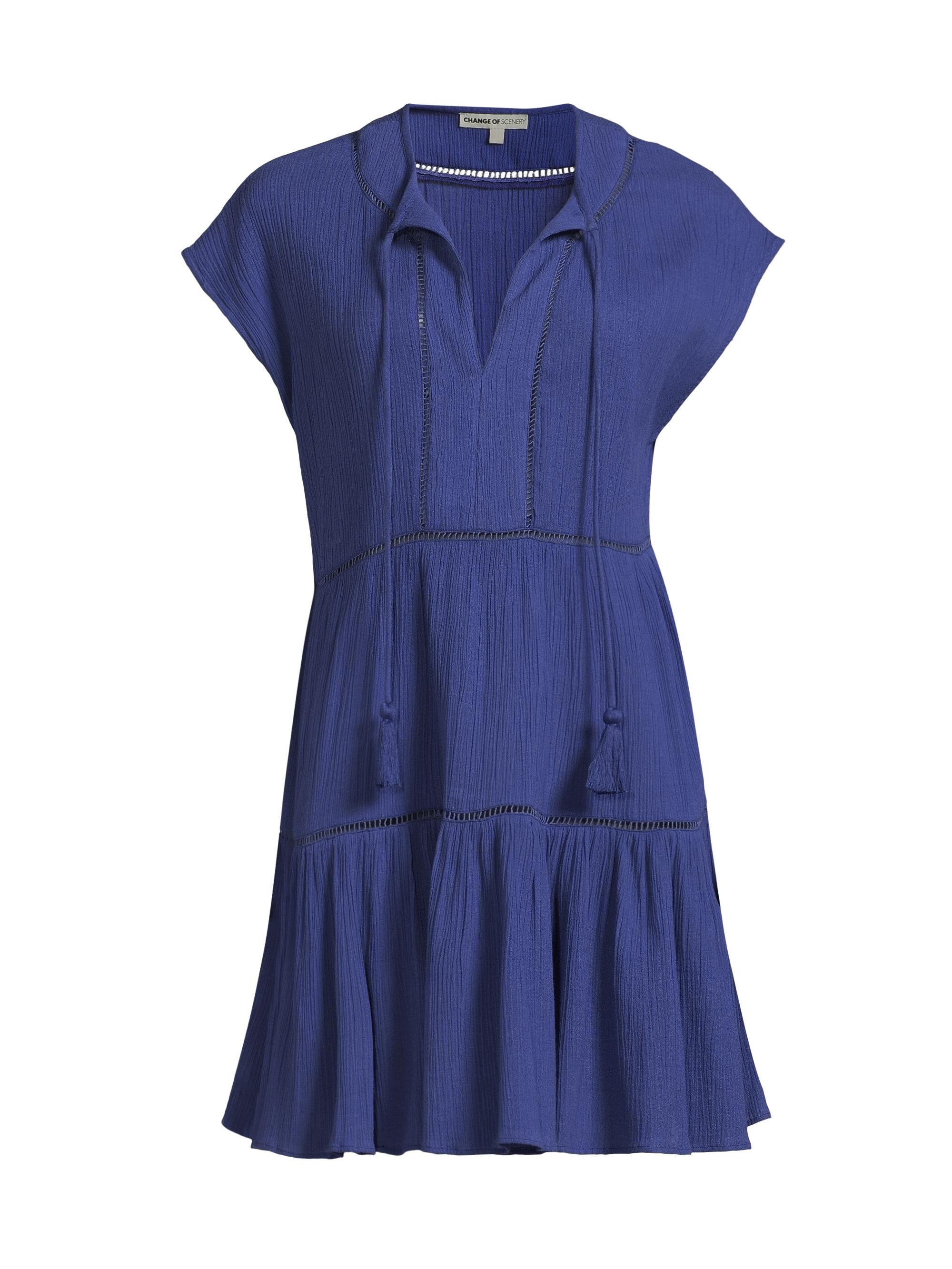 Change of Scenery Women's Gari Cotton Lace-Trimmed Minidress - Iris