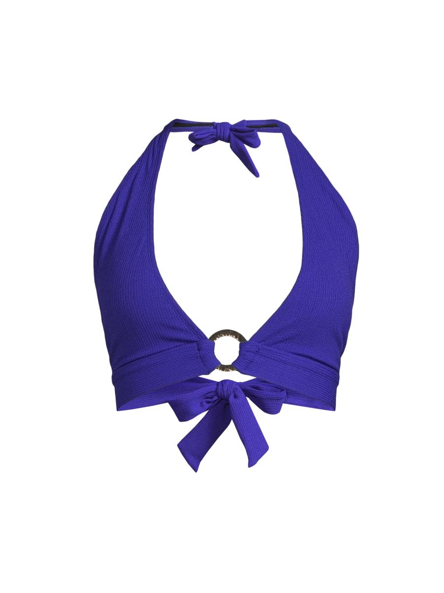 Change Of Scenery Women's Erin Halter Bikini Top In Iris Texture