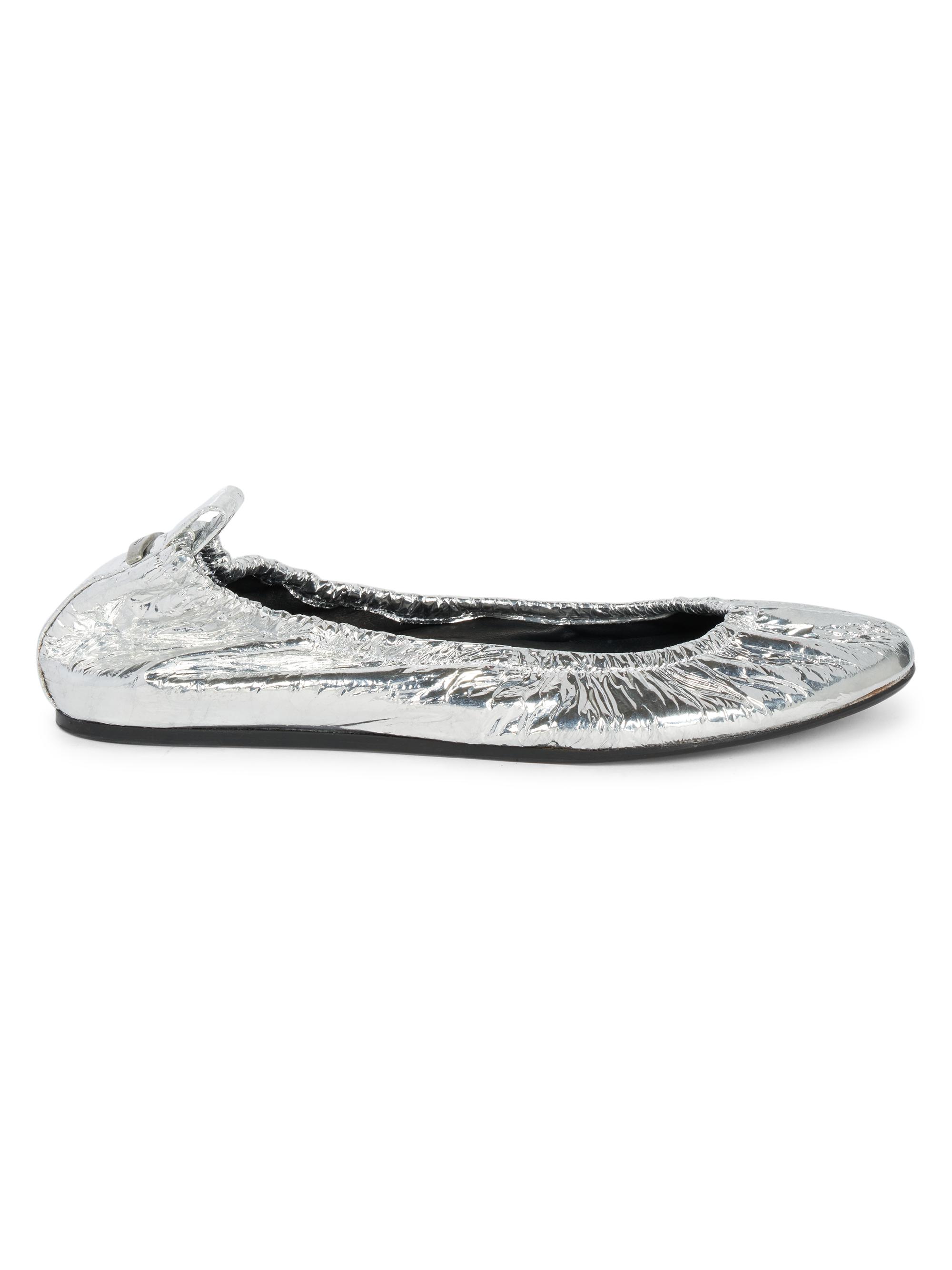Isabel Marant Women's Belna Leather Ballet Flats - Silver
