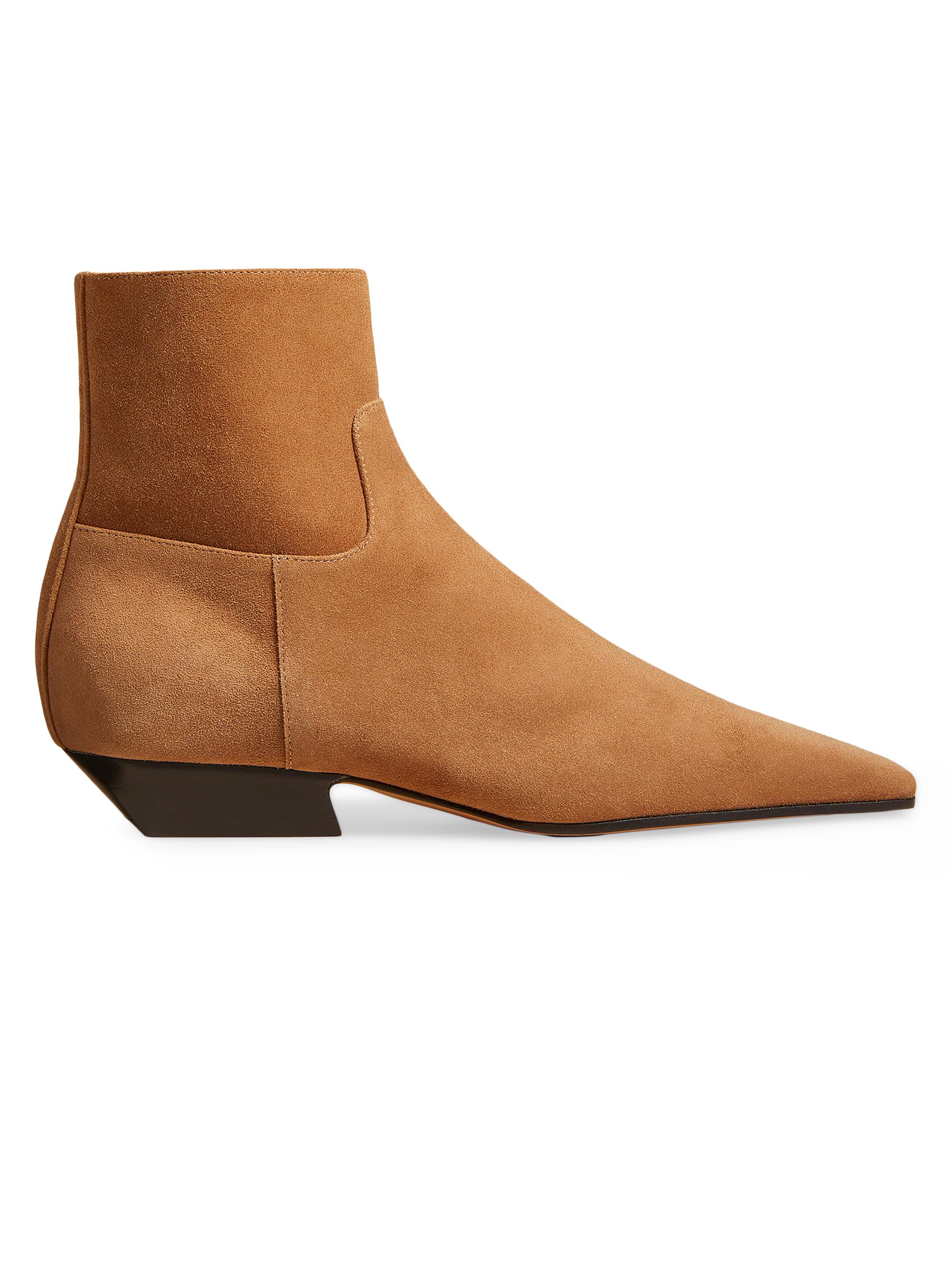 Khaite Women's Marfa 25MM Leather Ankle Boots - Camel