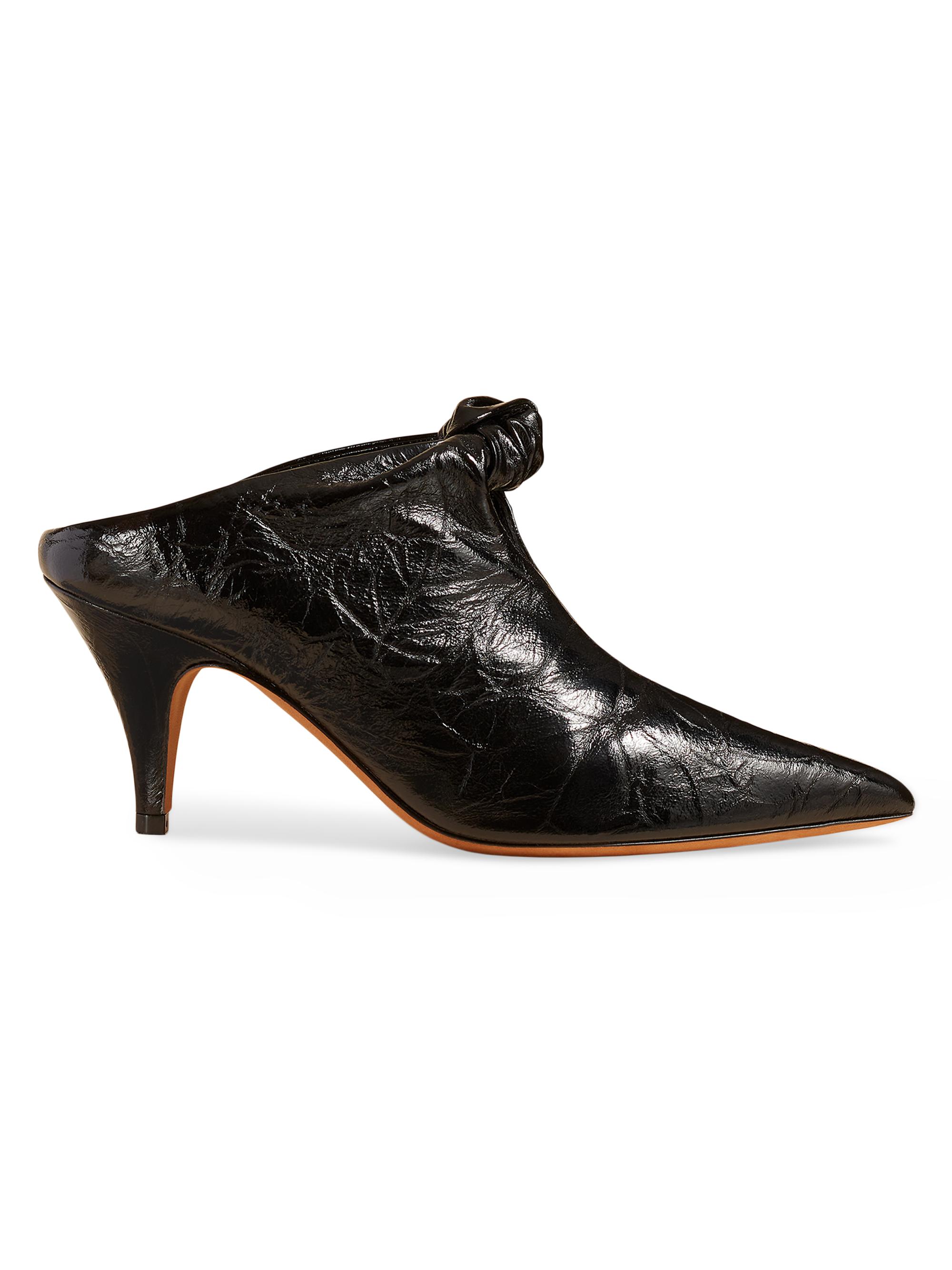 Khaite Women's Rowan 75MM Knotted Leather Mule Pumps - Black
