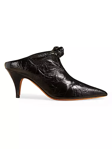 Rowan 75MM Knotted Leather Mule Pumps