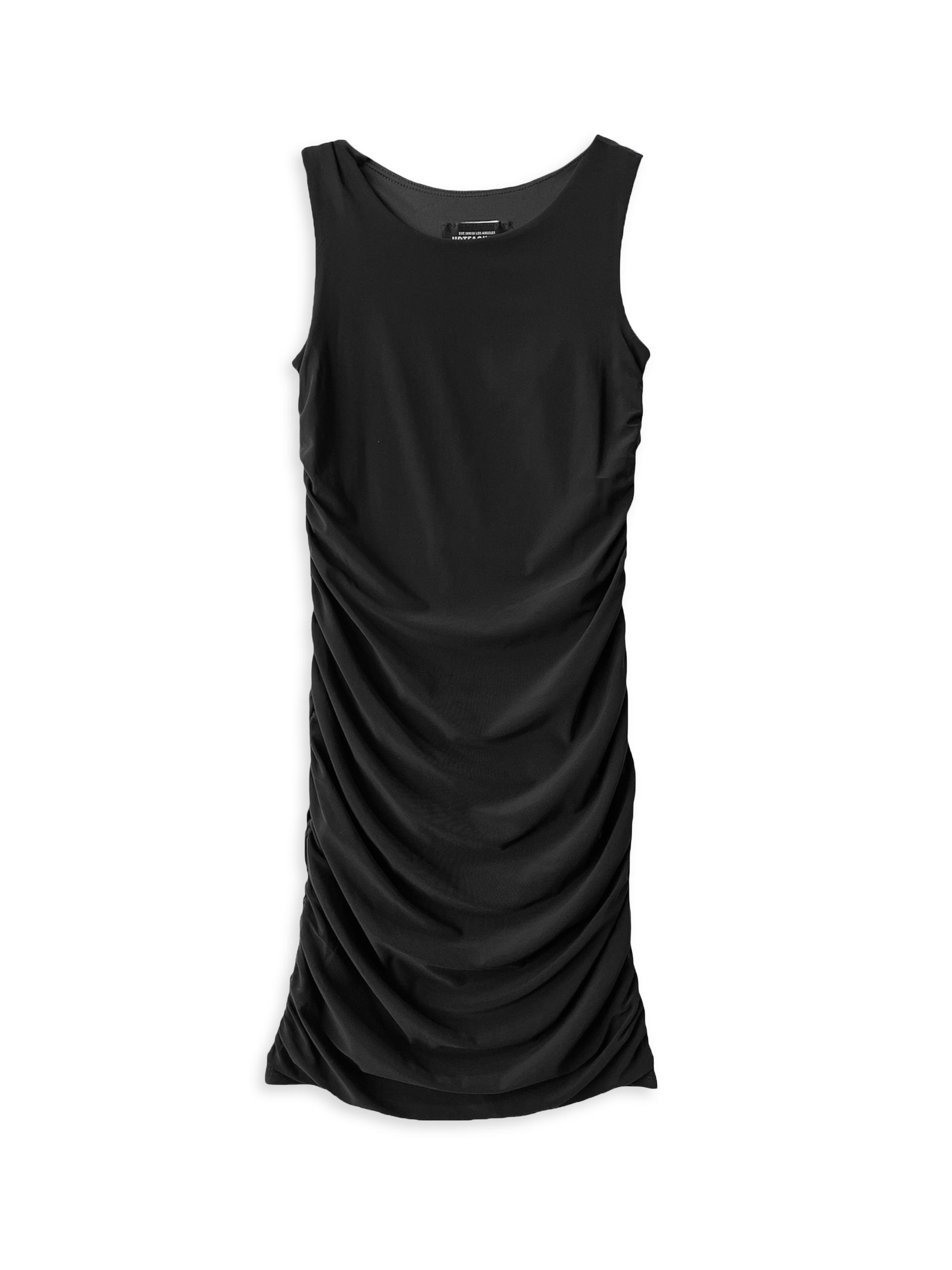Un Deux Trois Girl's Ruched Knit Minidress - Black