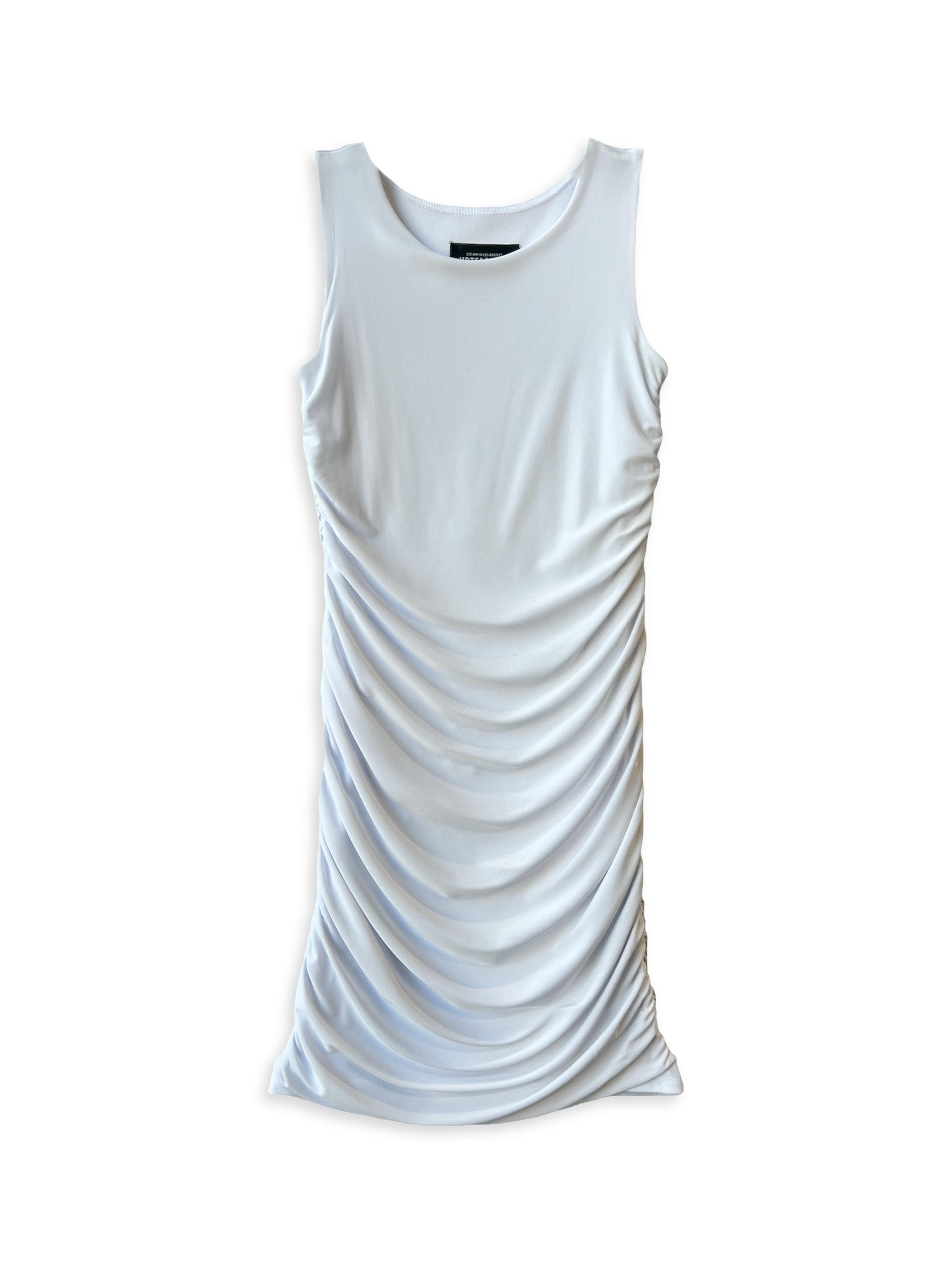 Un Deux Trois Girl's Ruched Knit Minidress - White
