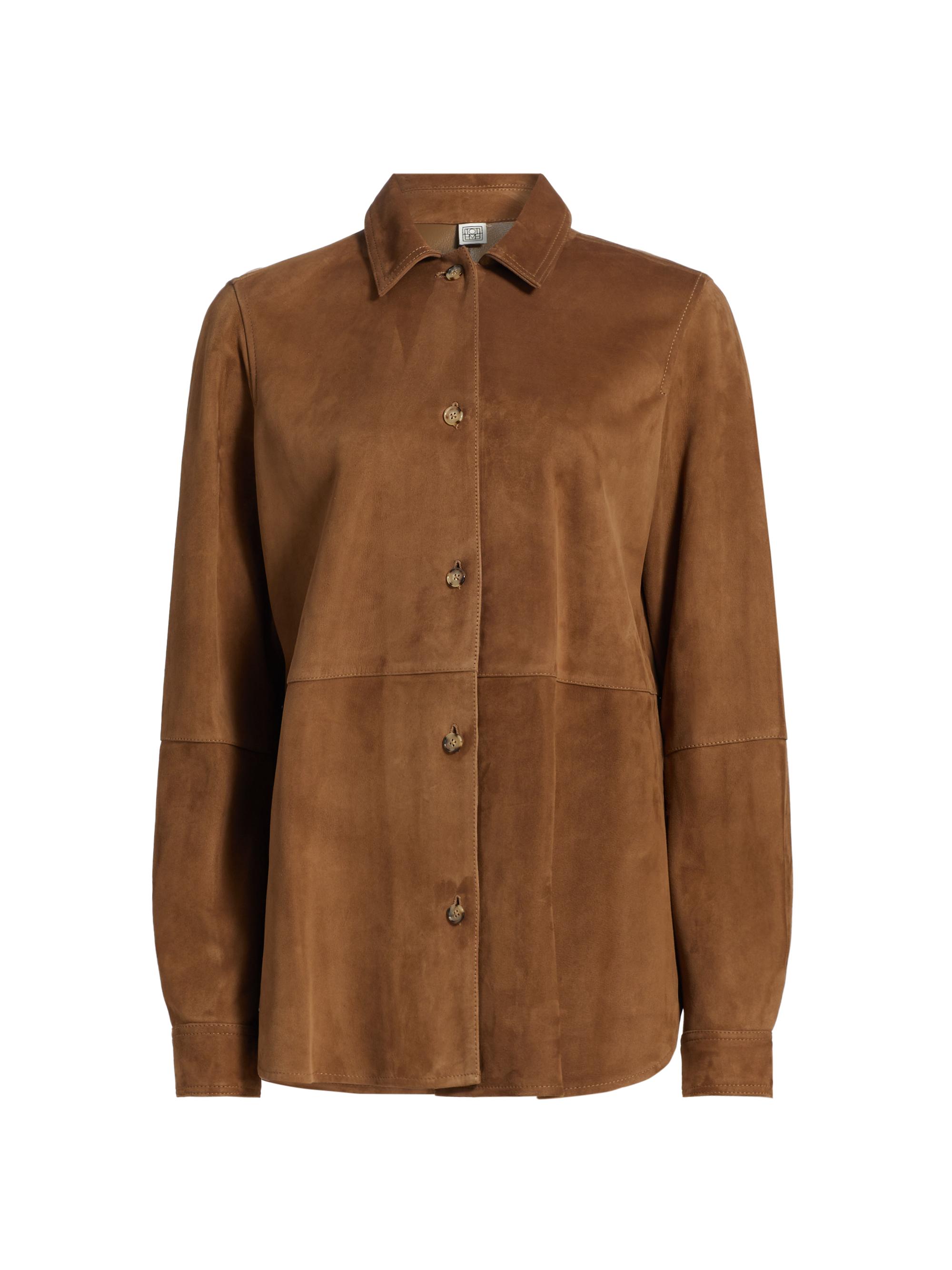Toteme Women's Soft Suede Shirt - Tobacco