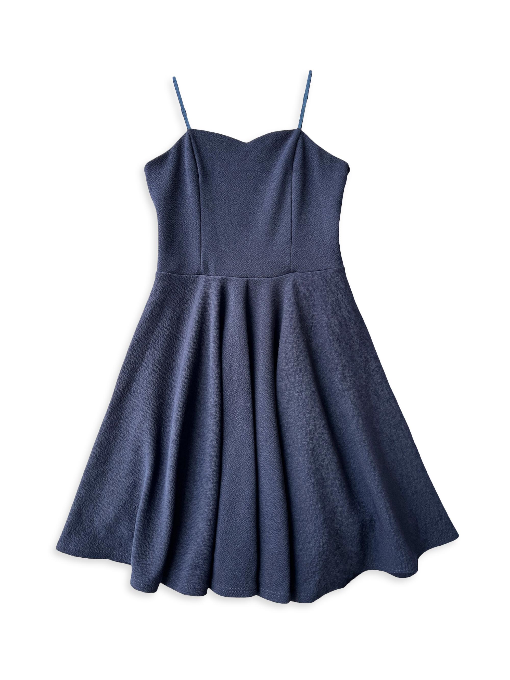 Un Deux Trois Girl's Fit-And-Flare Stretch-Knit Dress - Navy