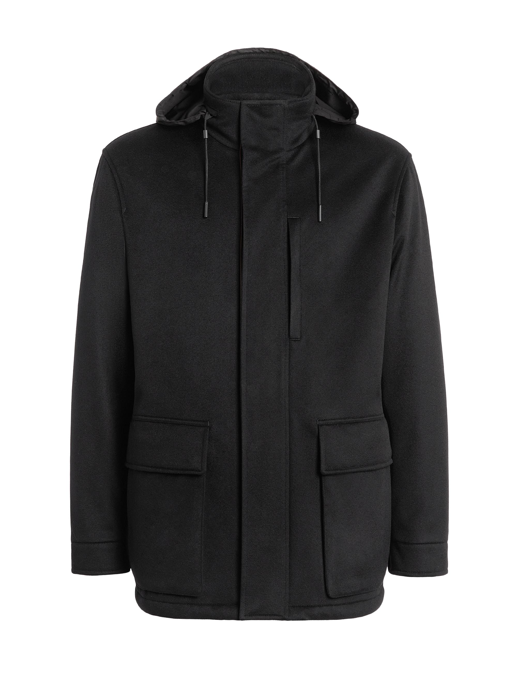 ZEGNA Men's Oasi Cashmere Elements Vetta Overjacket - Black | Thumbnail 6