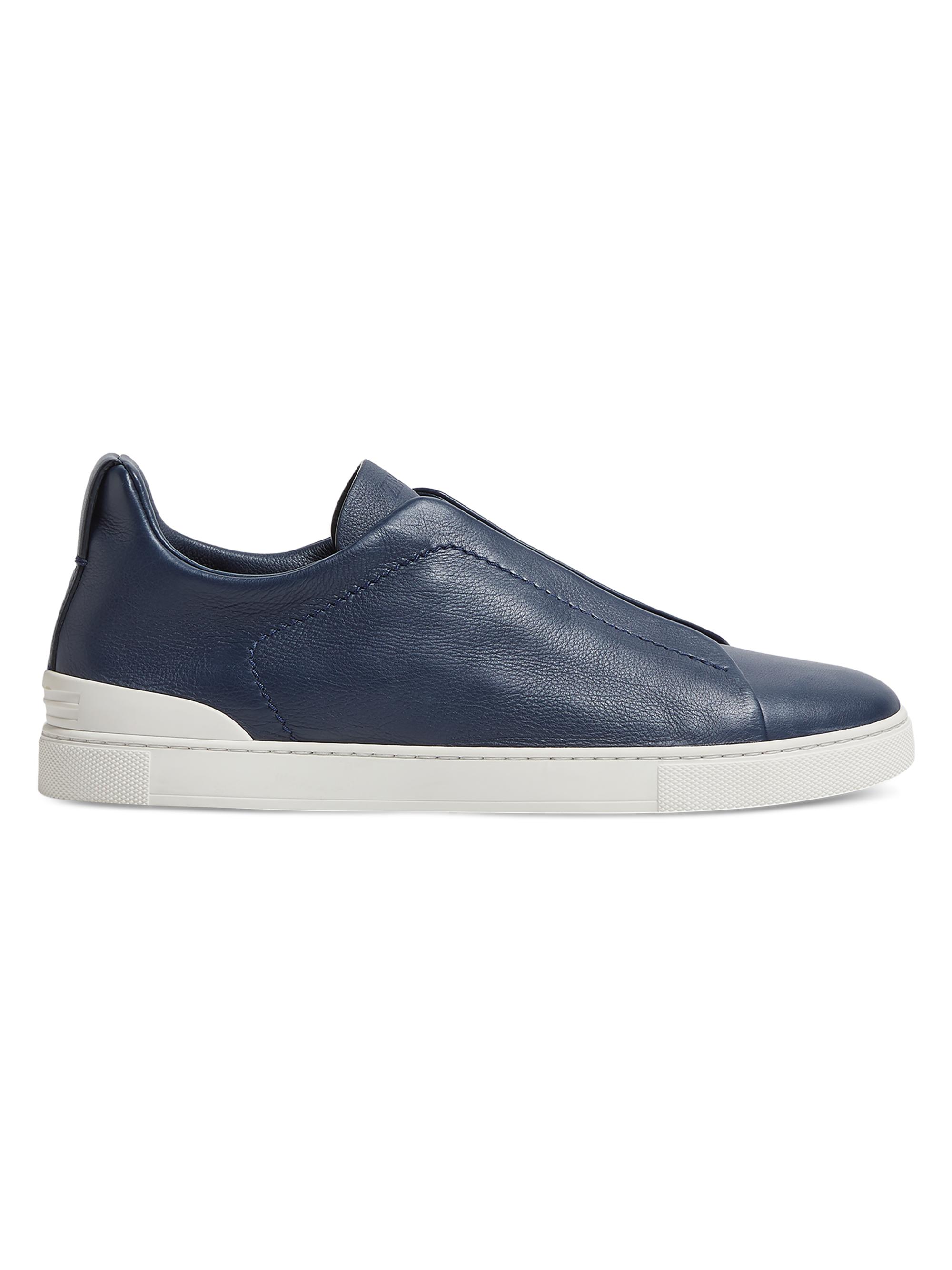 ZEGNA Cotton Denim Triple Stitch Sneakers | Saks Fifth Avenue