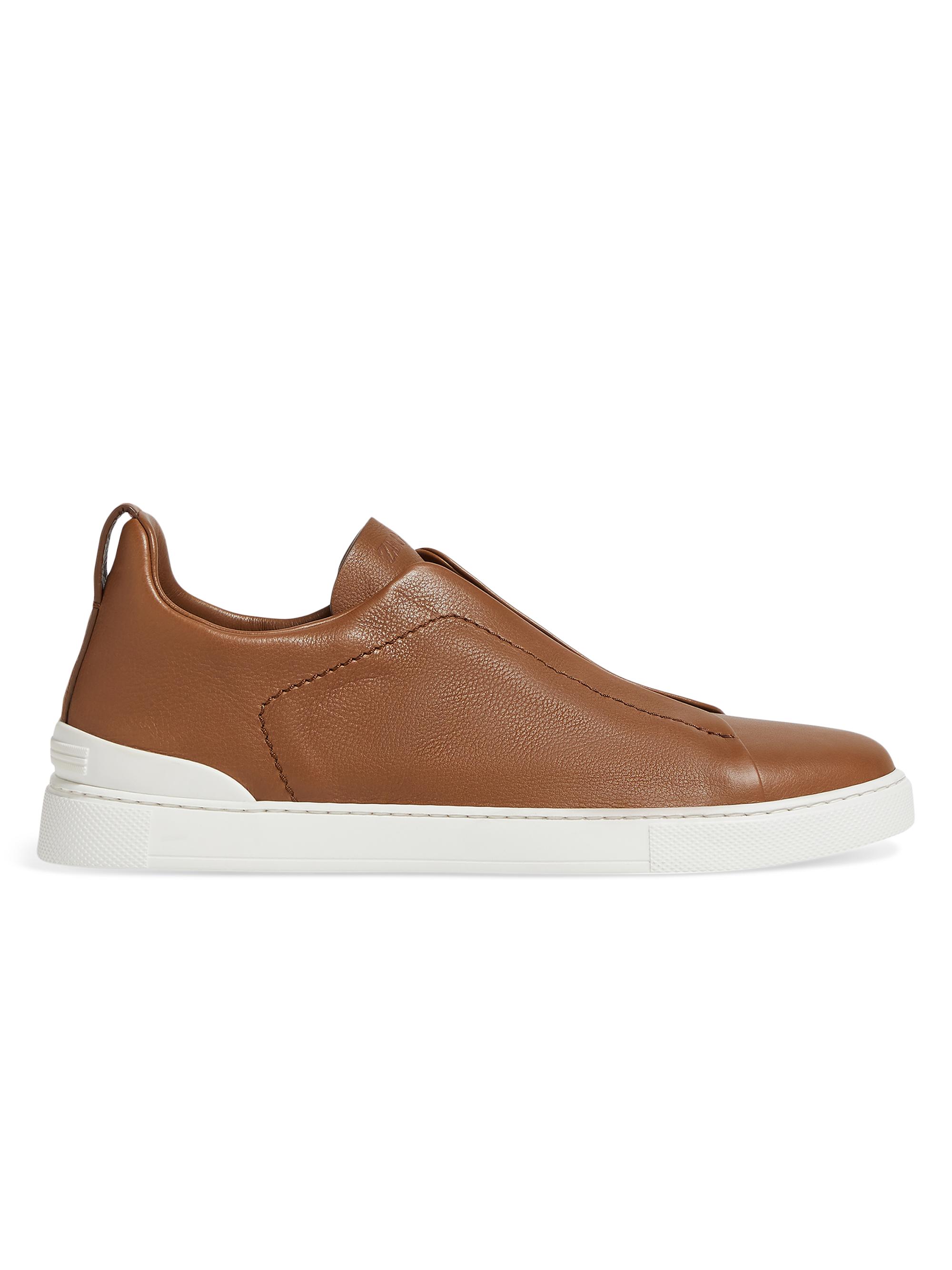 ZEGNA Men's Secondskin Triple Stitch Sneakers - Dark Foliage
