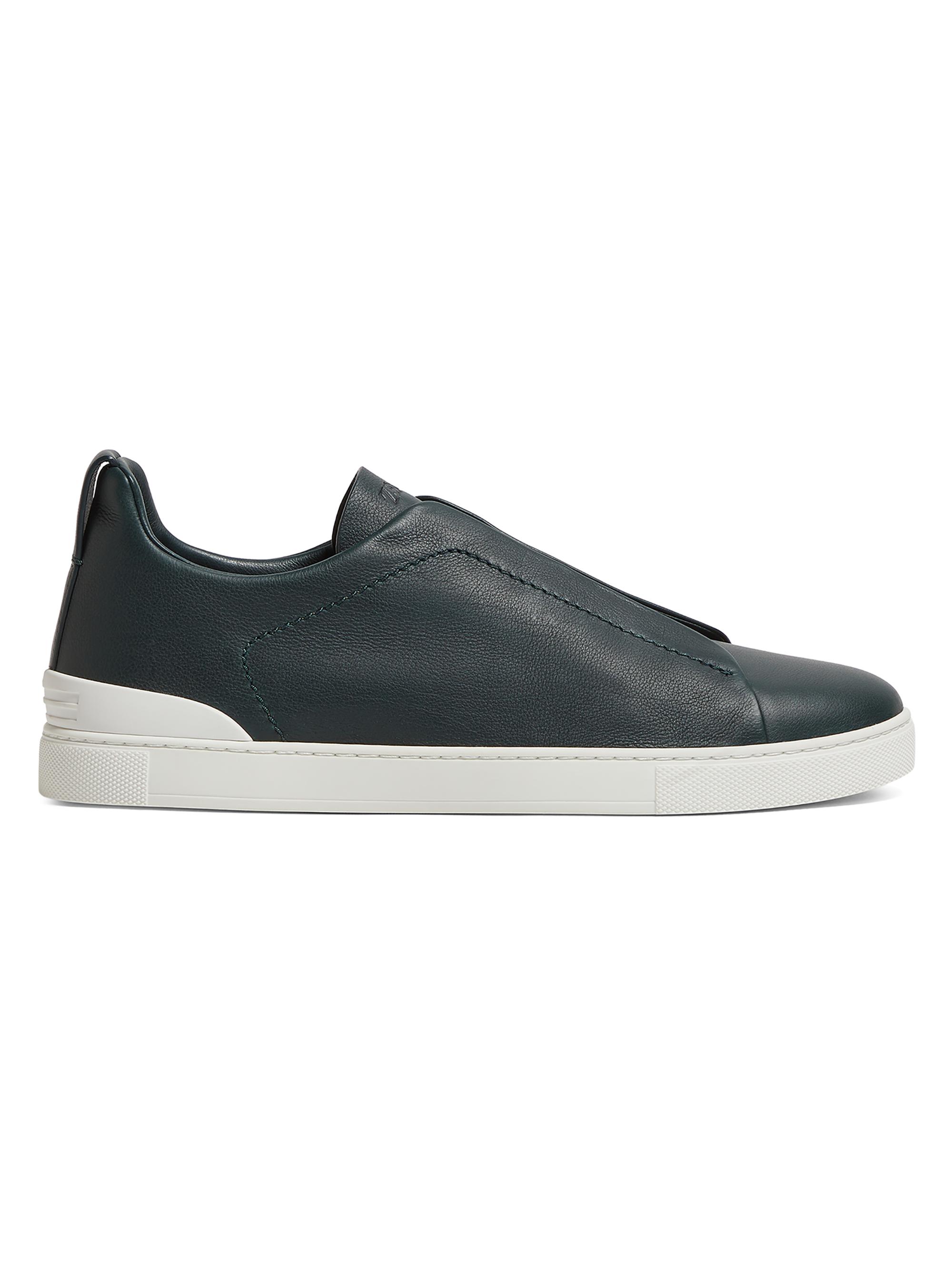 ZEGNA Men's Secondskin Triple Stitch Sneakers - Deep Green