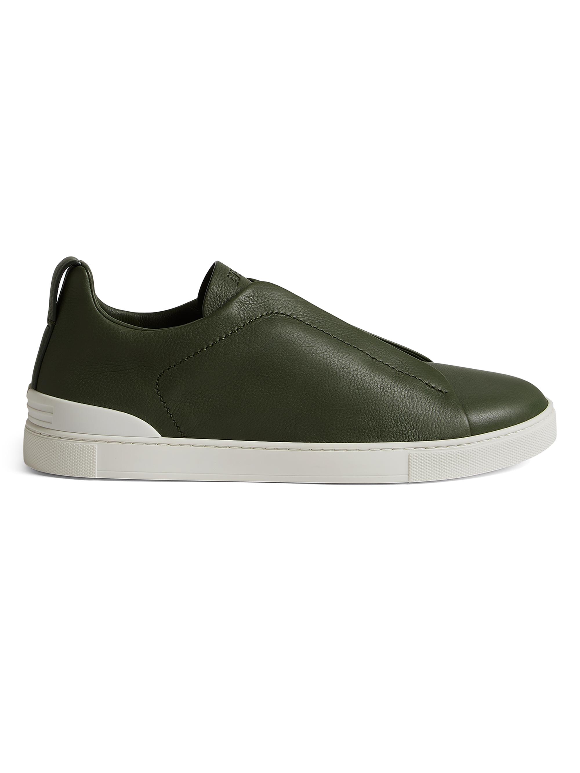 ZEGNA Men's Secondskin Triple Stitch Sneakers - Pine Green